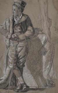 DIONÍS BAIXERAS (1862-1943). "Figura de hombre con barretin