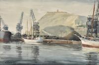 FREDERIC LLOVERAS HERRERA (1912-1983). "Puerto Barcelona y