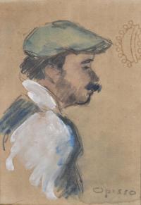RICARD OPISSO (1880-1966). "Retrato masculino con boina".
