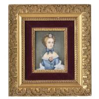 ESCUELA FRANCESA, SIGLO XX. Miniatura con retrato de una d