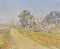 JAVIER WINTHUYSEN LOSADA (1874-1956). "Camino con almendro