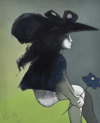 JUAN GARCÉS ESPINOSA (1935-2014). "Figura con flor", 1972.
