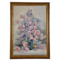 MARGUERITE VALLANCIENNE (XIX-XX). “Bodegón de rosas”, 190