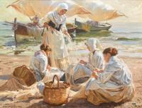 JUAN GONZALEZ ALACREU (1937). "Arreglando redes".