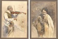 VICENTE ALONSO PALACIOS (1955). "Violinista" y "El loco de