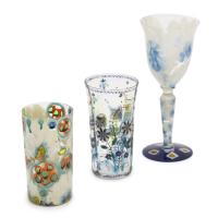 JOSEP MARIA GOL (1897-1976). Conjunto de dos vasos y una co