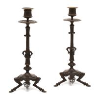 Pareja de candeleros estilo Napoleón III, siglo XX.