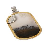 Gan colgante con calcedonia natural formando paisaje, con d