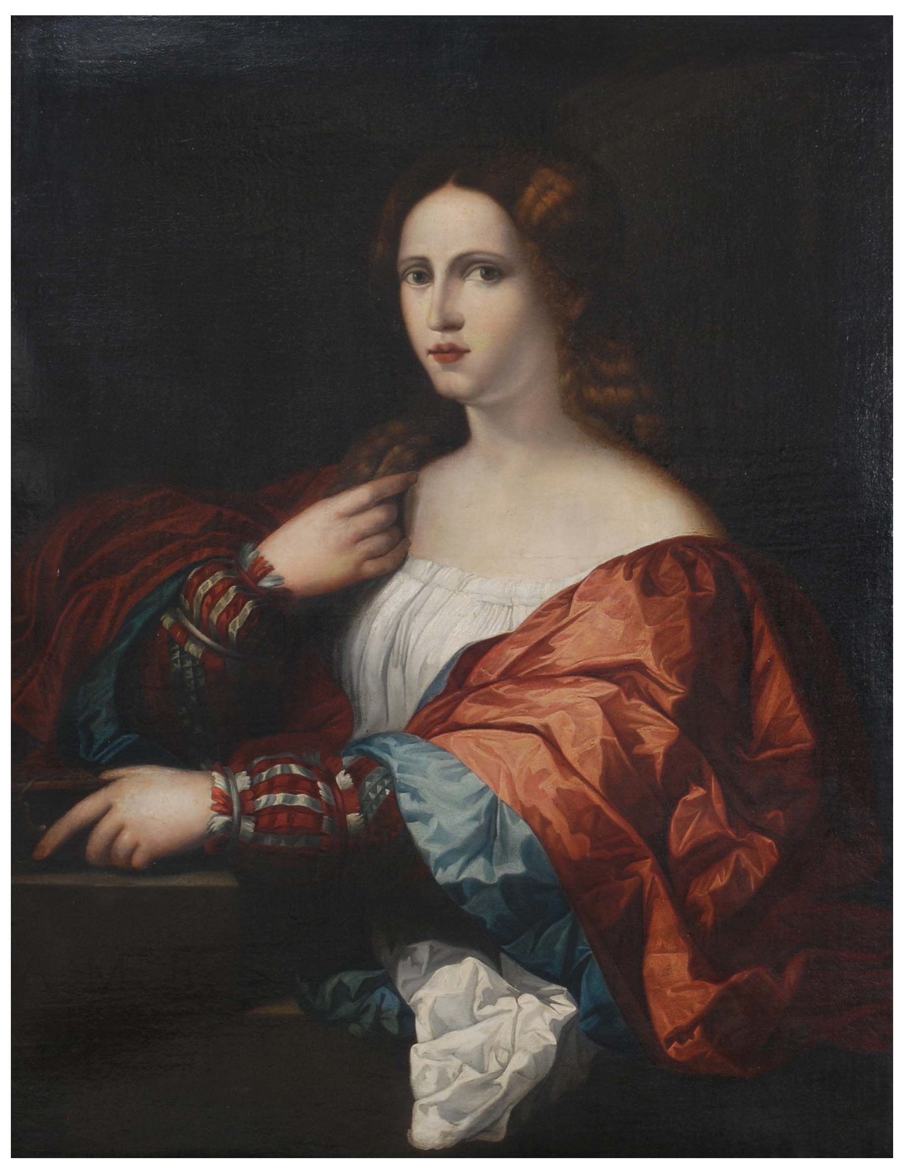 ESCUELA ITALIANA DEL SIGLO XIX, "La bella"., Óleo sobre lie