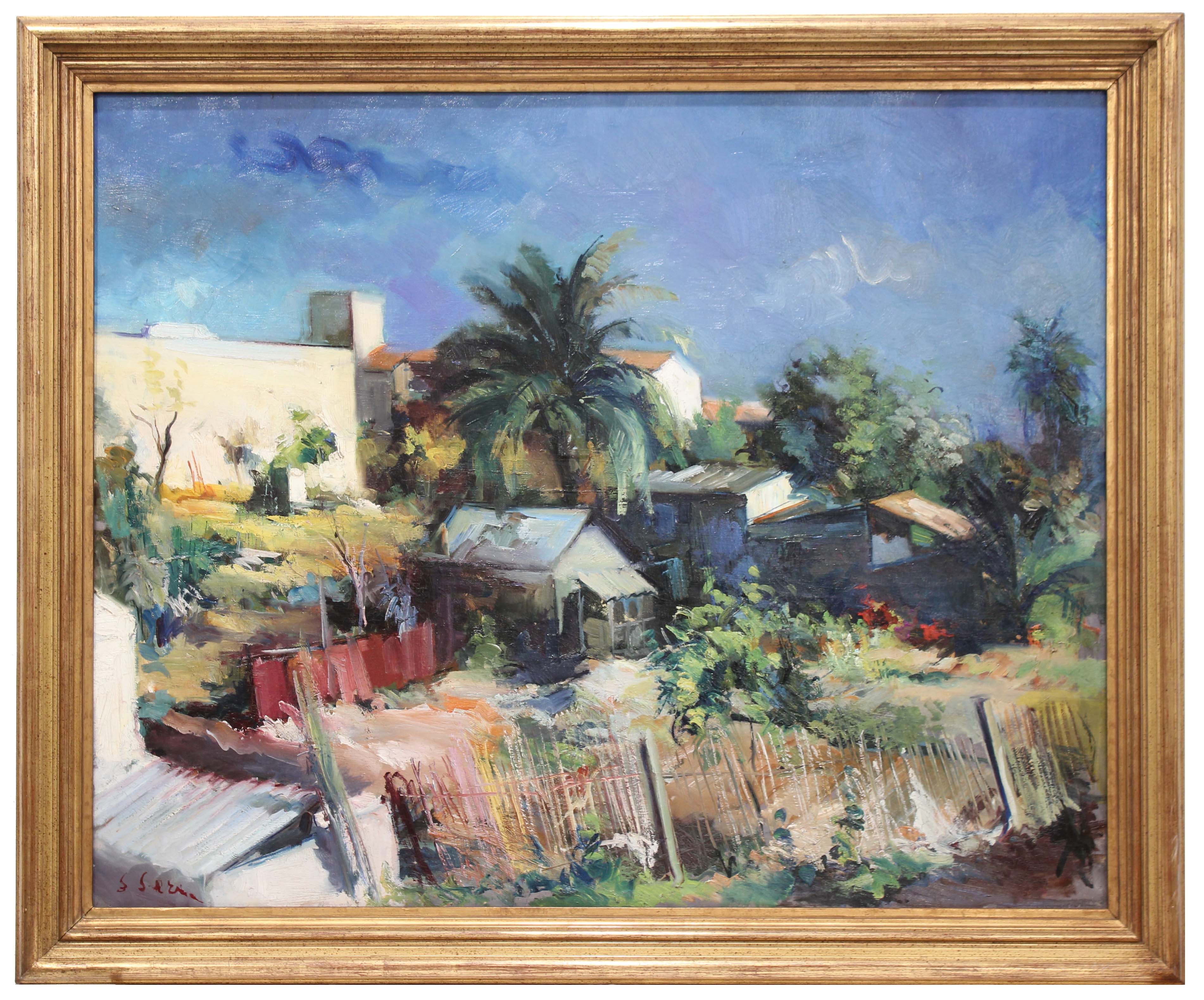 JOAN SERRA MELGOSA (1899-1970). "PATIO CON PALMERA".