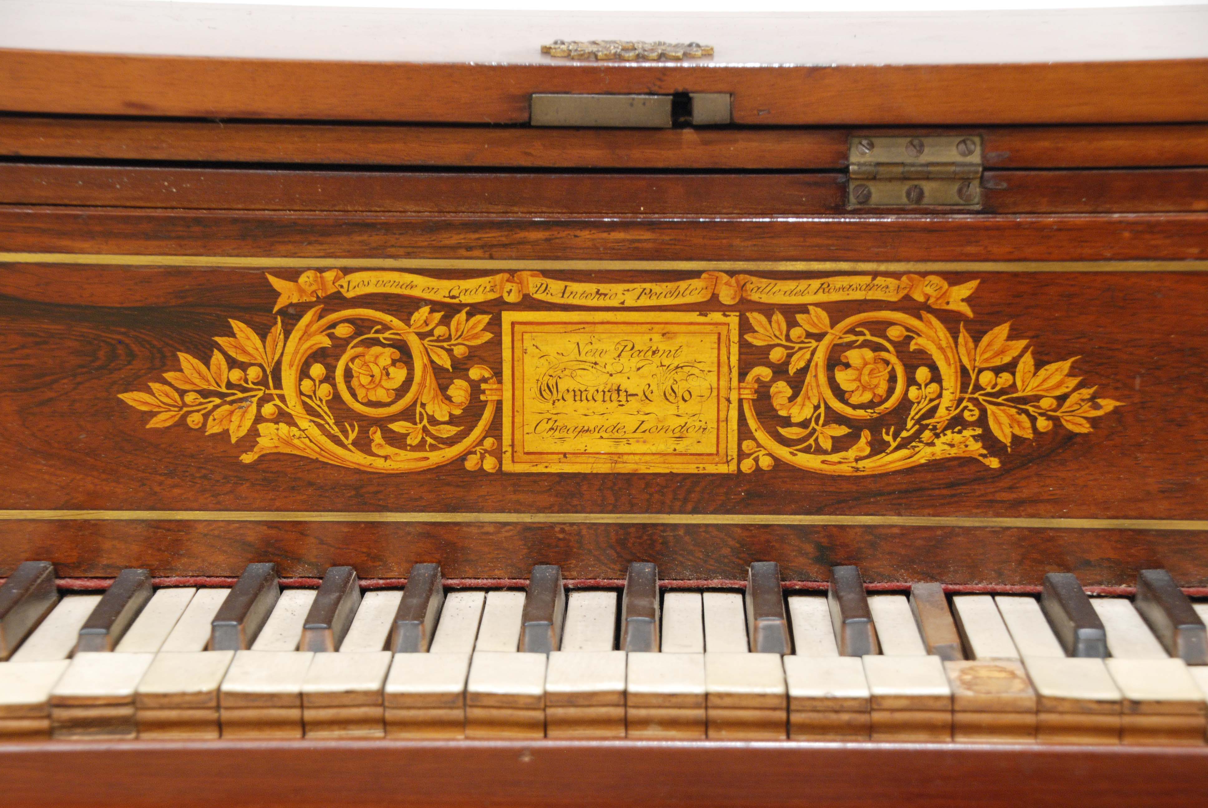 "CLEMENTI & CO NEW PATENT LONDON", PIANO DE MESA INGLÉS, PR