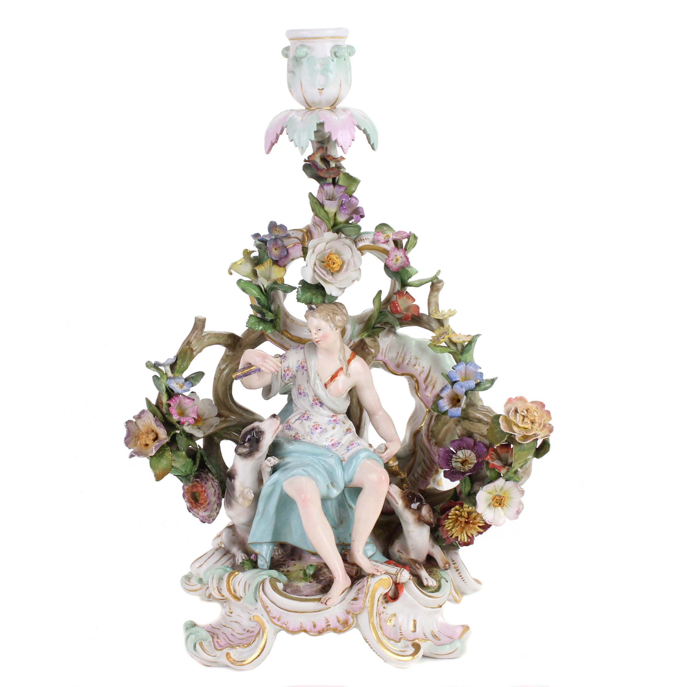 MEISSEN. CANDELERO "DIANA", FIN. SIGLO XIX.