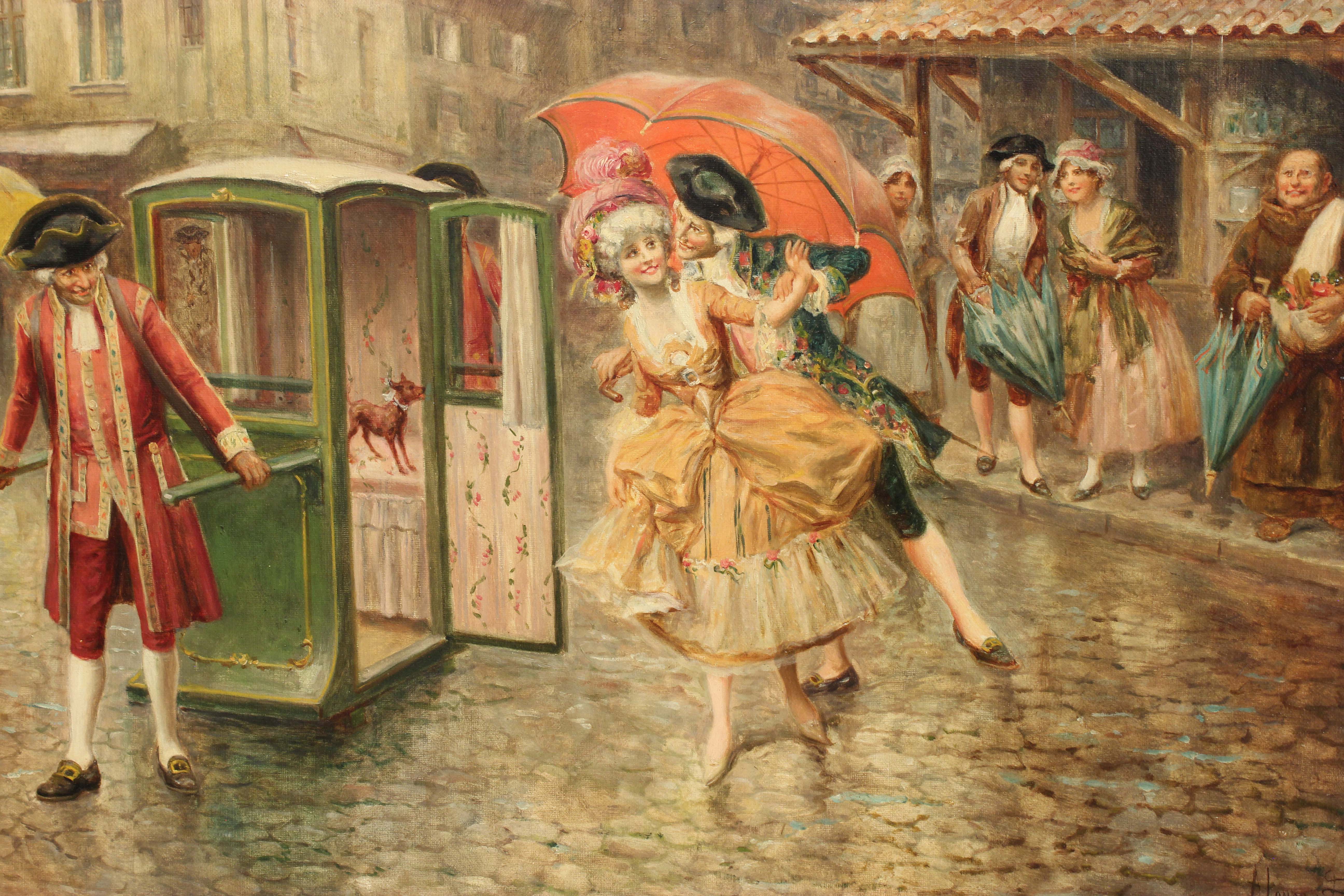 ALFONSO PÉREZ (1881-1914). "ESCENA CORTESANA".