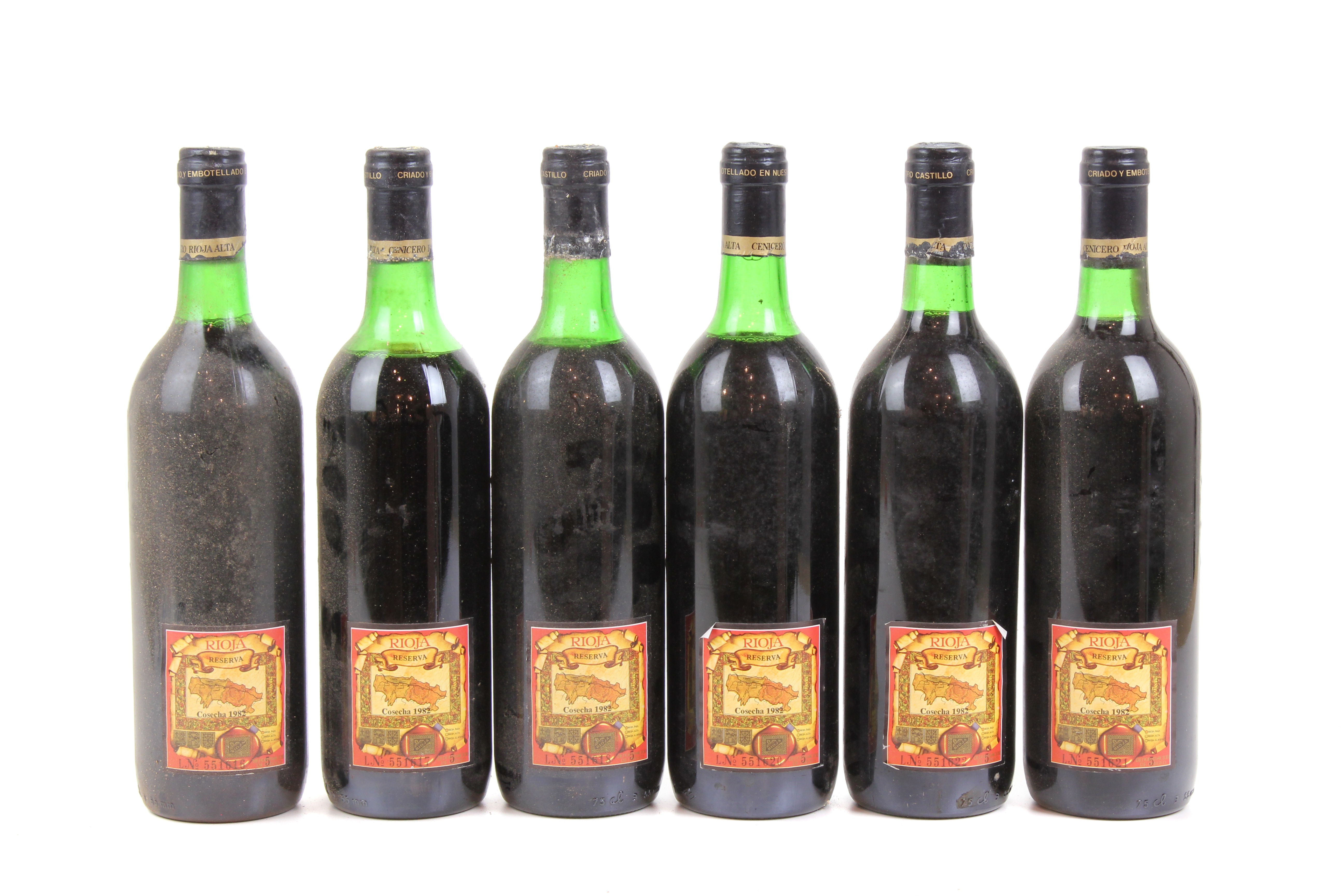 SEIS BOTELLAS DE BODEGAS RIOJANAS, VIÑA ALBINA RESERVA, 