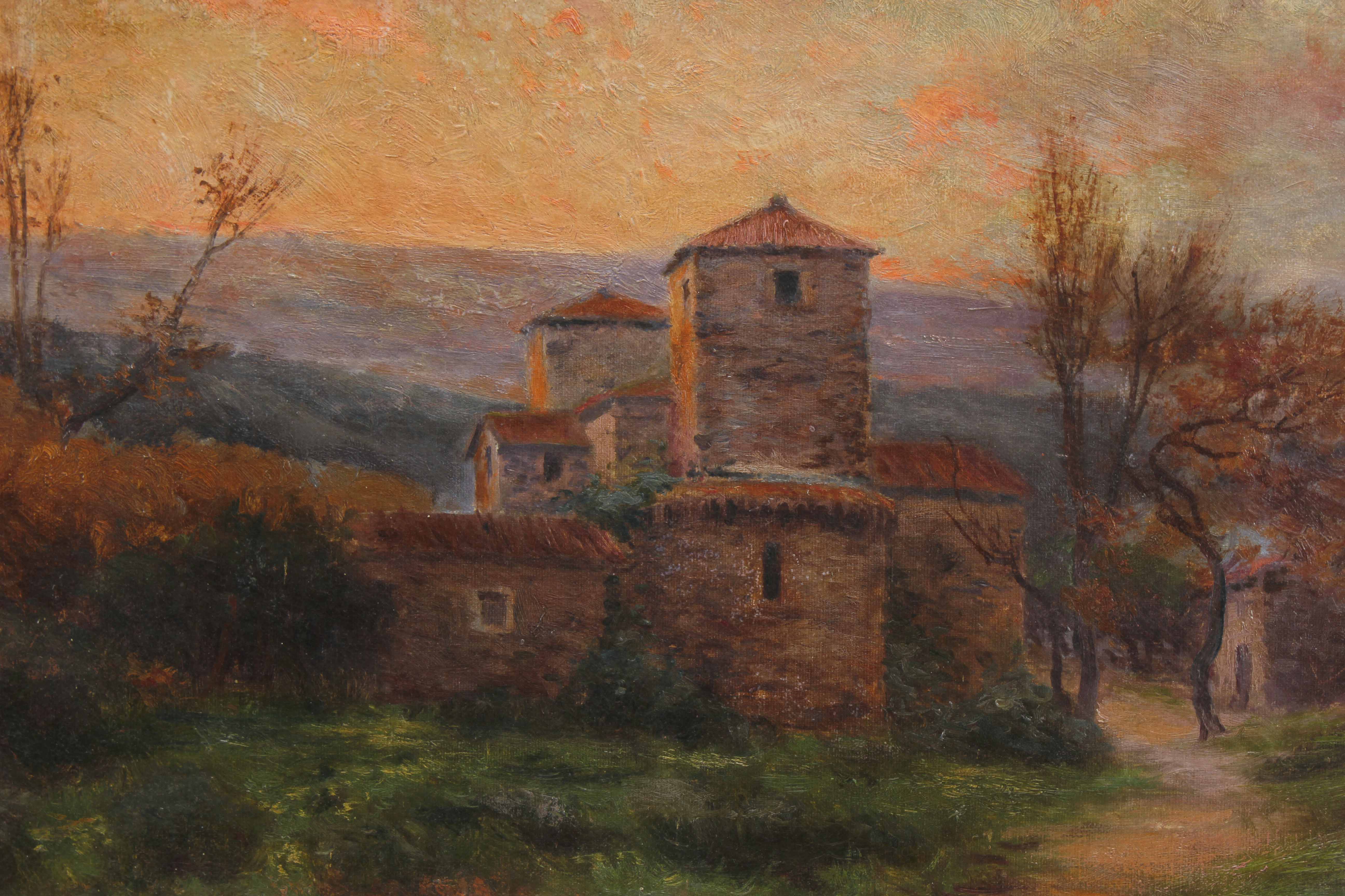 AURELI TOLOSA I ALSINA (1861-1938) "PAISAJE CON IGLESIA".