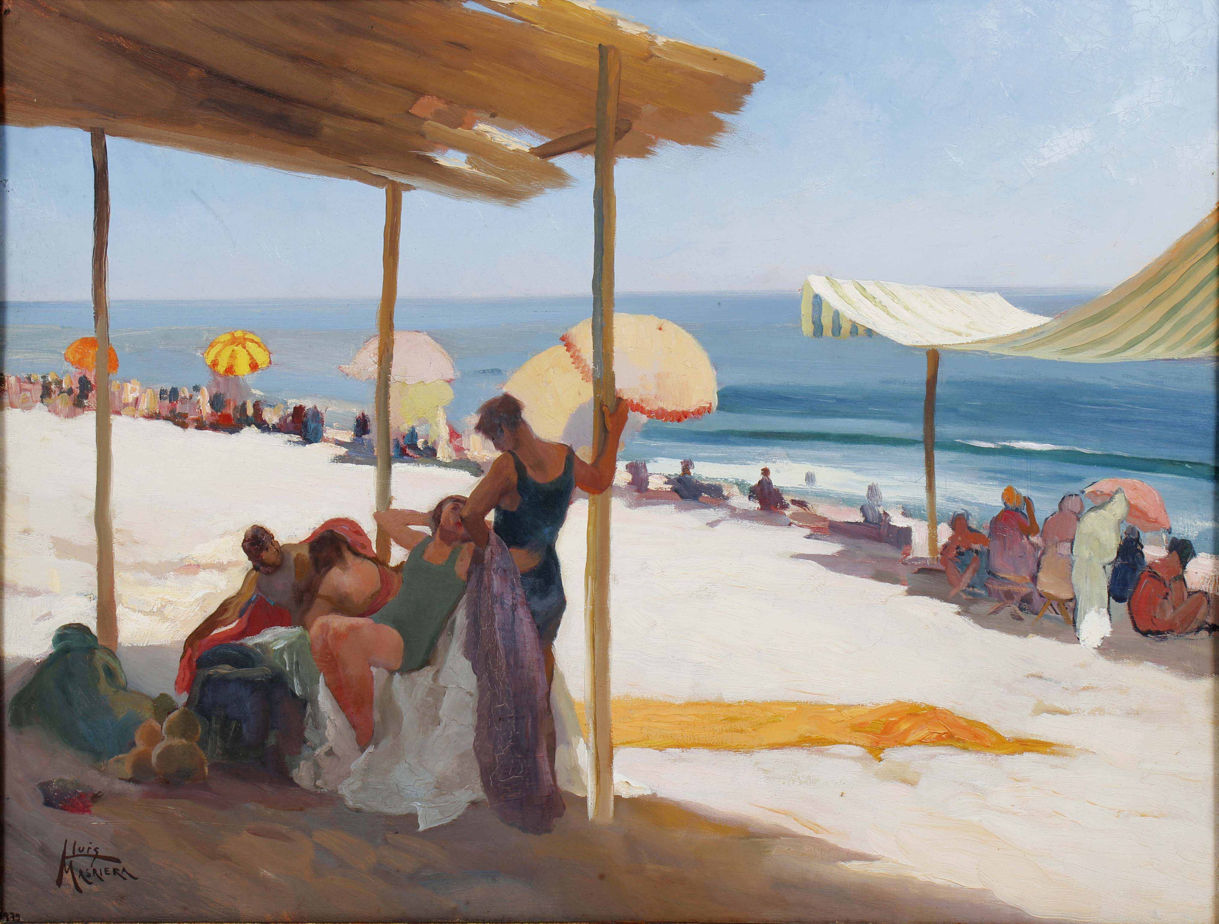 LLUIS MASRIERA (1872-1958). "BAJO LA PÉRGOLA", 1932.