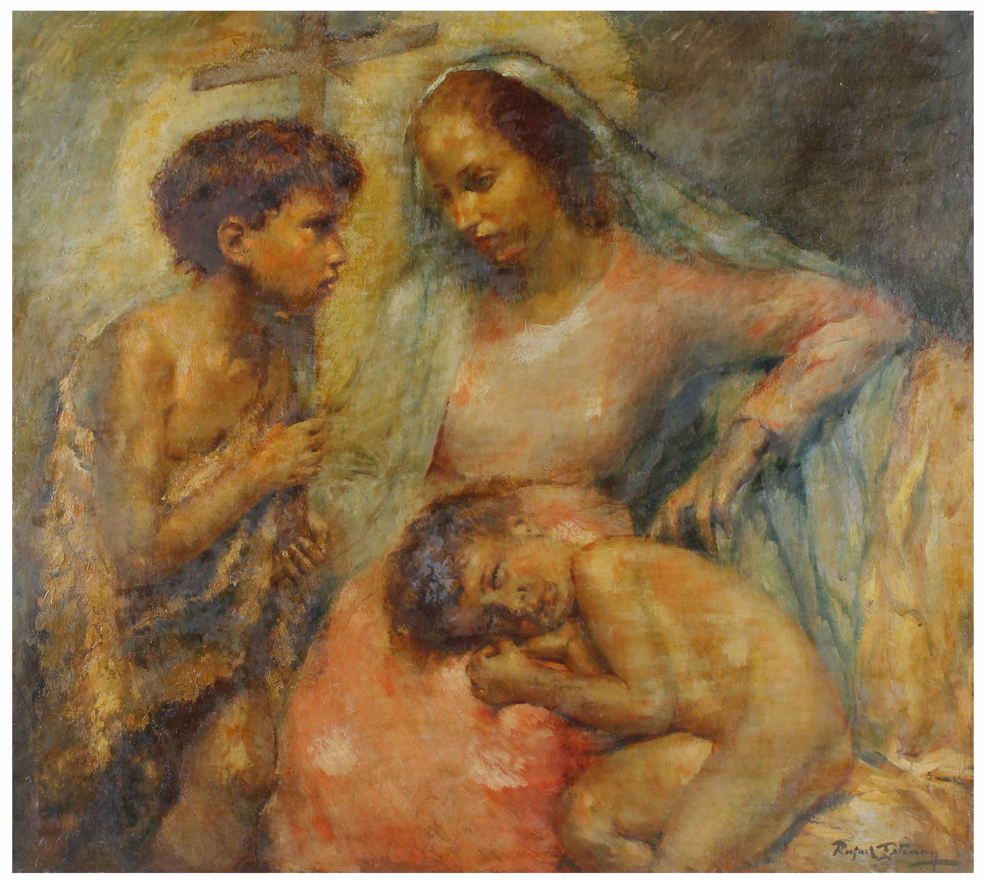 RAFAEL ESTRANY Y ROS (1884-1958). "LA VIRGEN CON JESÚS Y SA