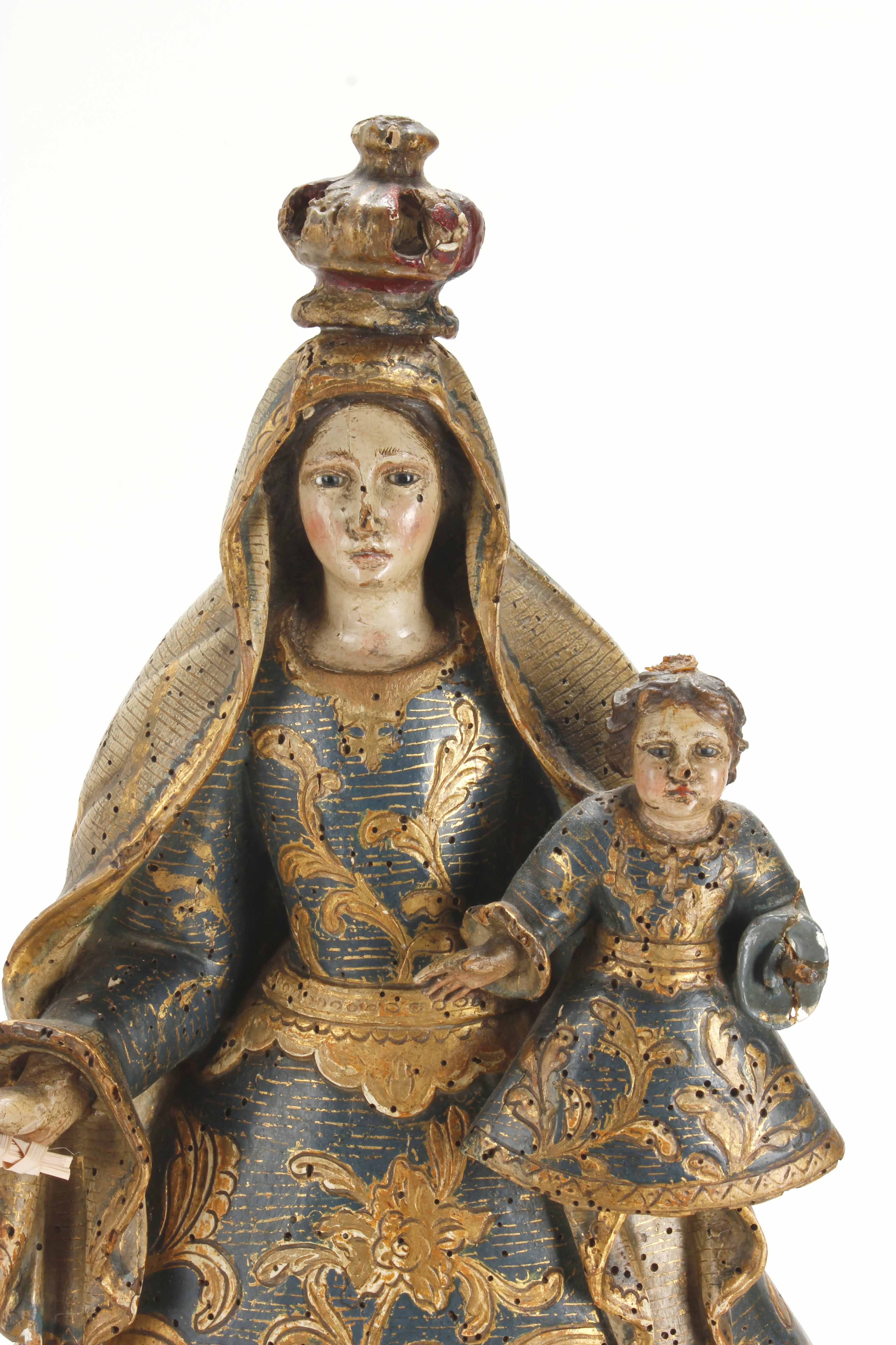 ESCUELA ESPAÑOLA, SIGLOS XVIII. VIRGEN CON EL NIÑO Y ÁNGELE