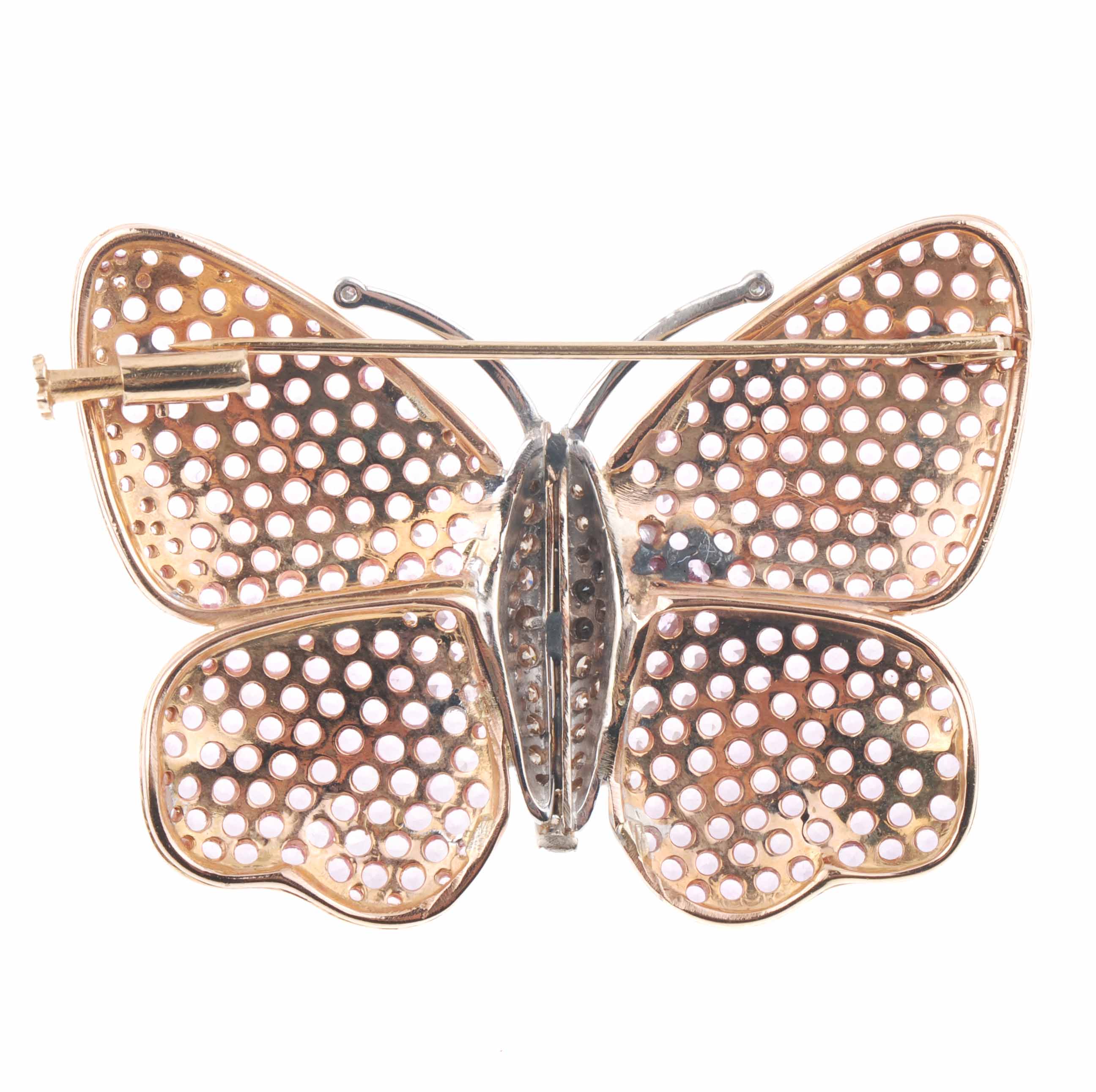 BROCHE MARIPOSA DIAMANTES Y ZAFIROS.