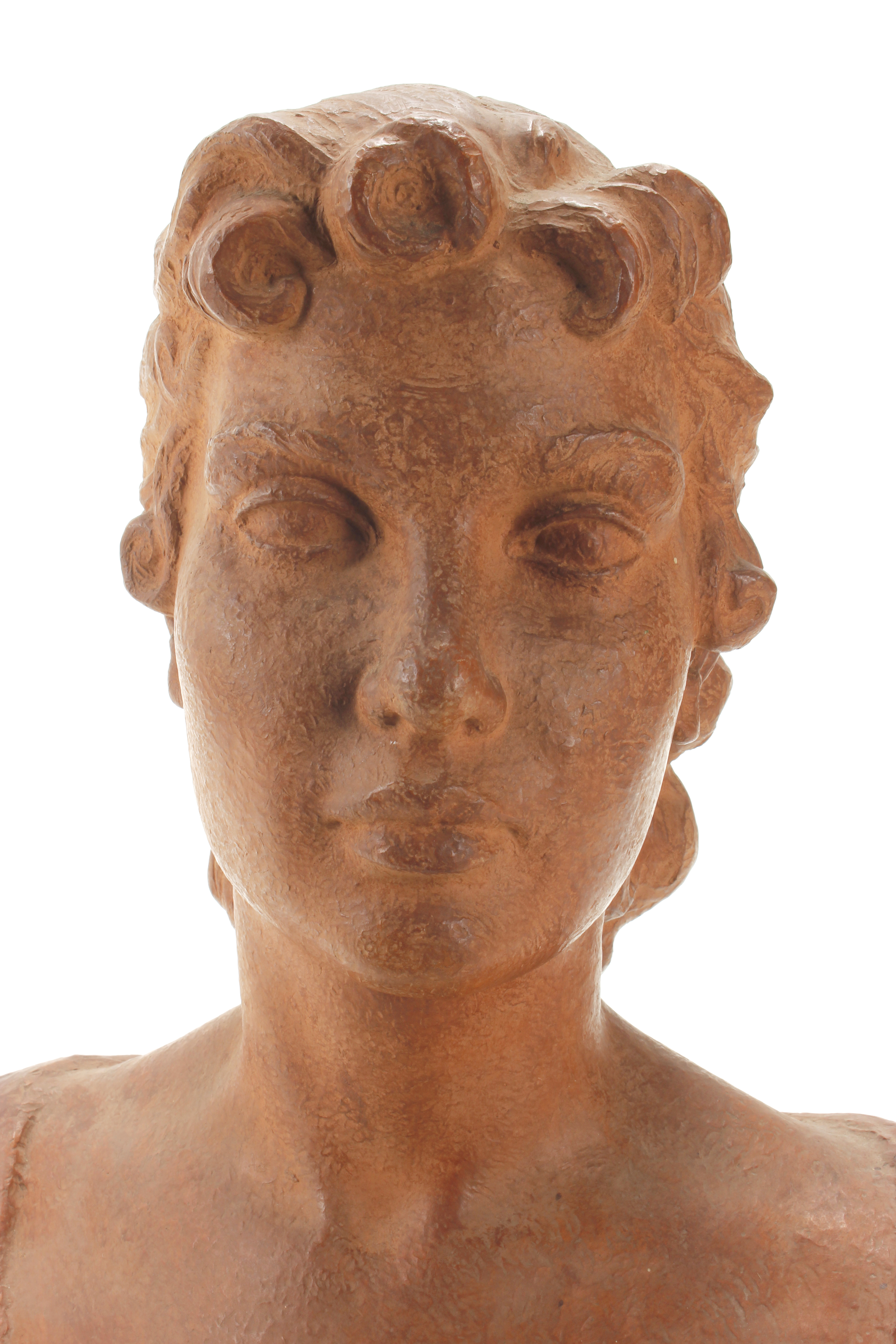 ESCUELA CATALANA, MED. SIGLO XX. "BUSTO DE UNA JOVEN". 