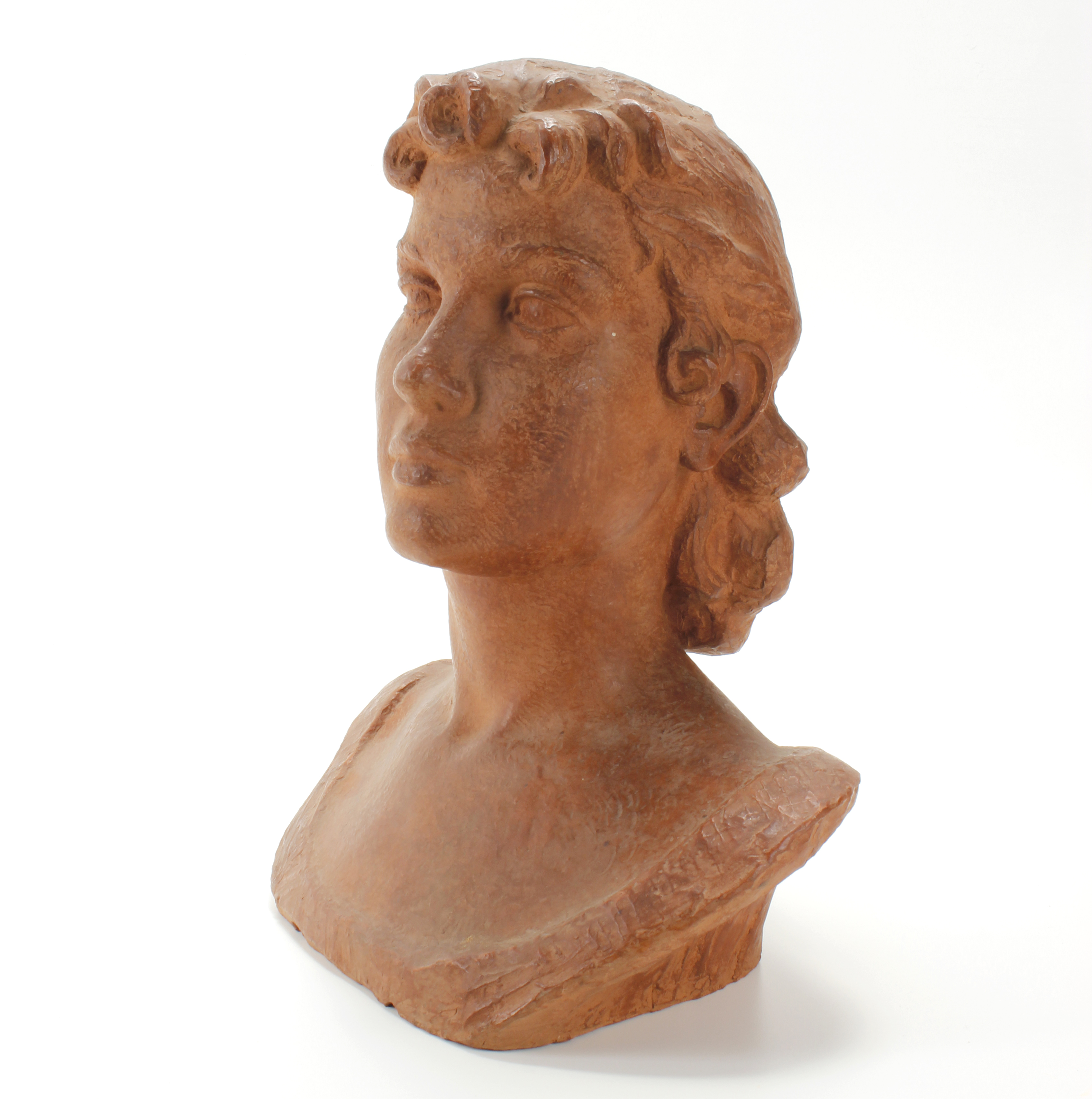 ESCUELA CATALANA, MED. SIGLO XX. "BUSTO DE UNA JOVEN". 