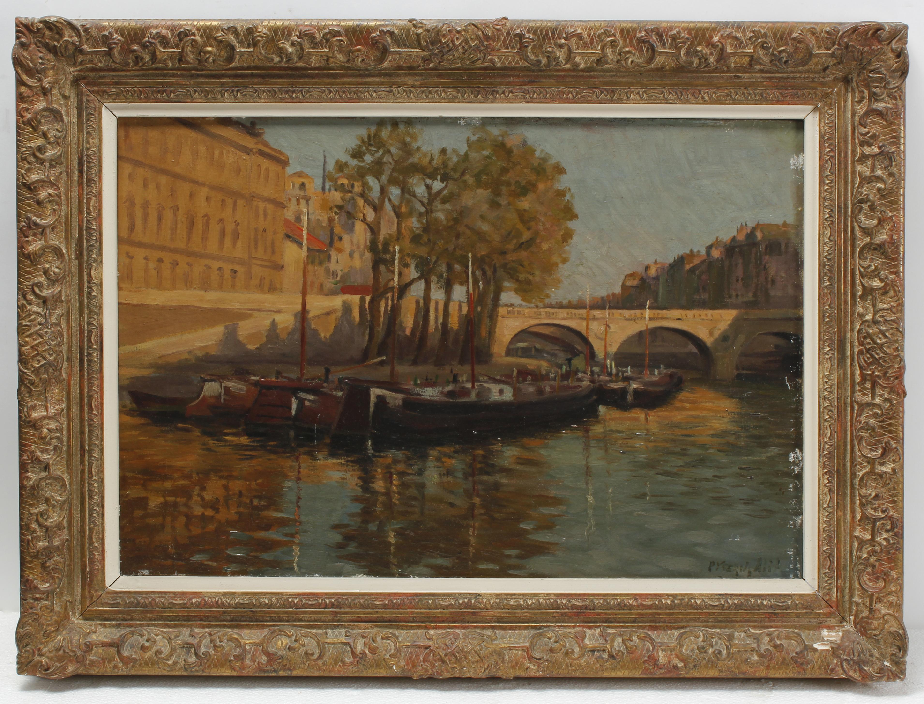 PERE YSERN ALIÉ (1875/76-1946). "EMBARCACIONES EN EL SENA".