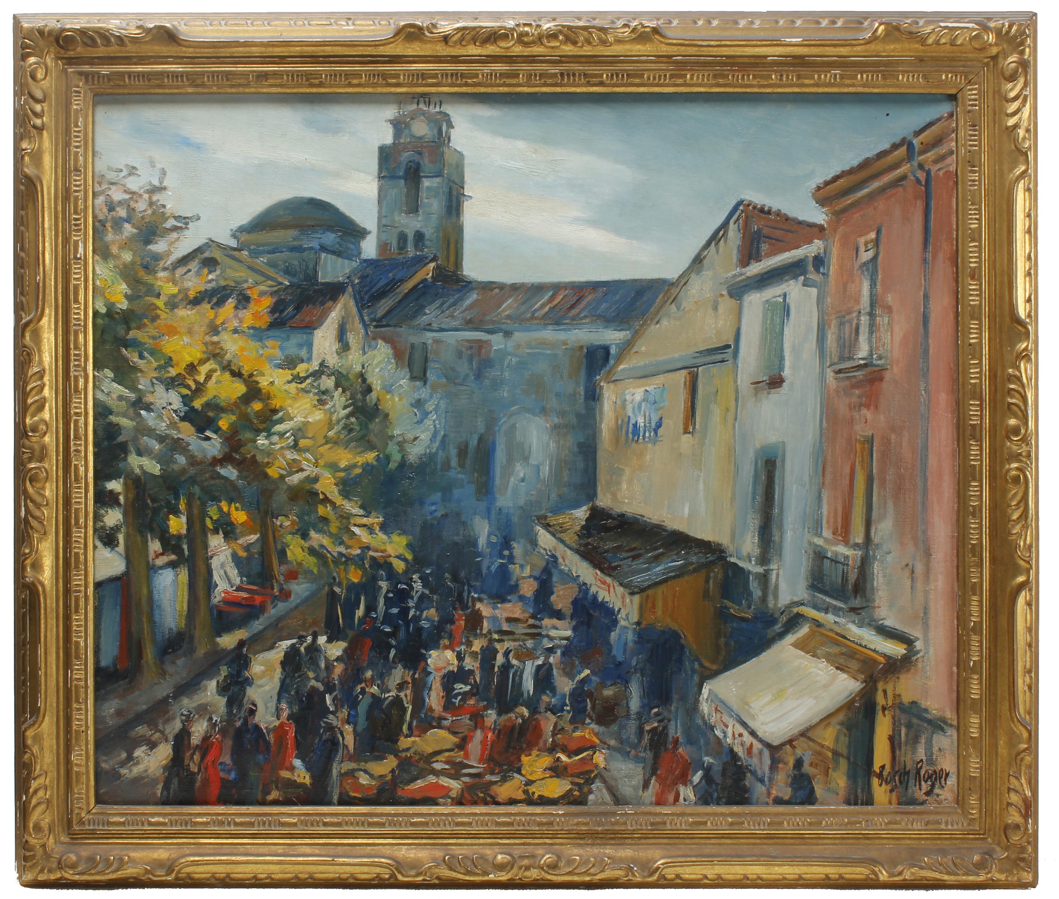 EMILI BOSCH ROGER (1894-1980). "MERCADO" Y "VISTA RURAL", 1