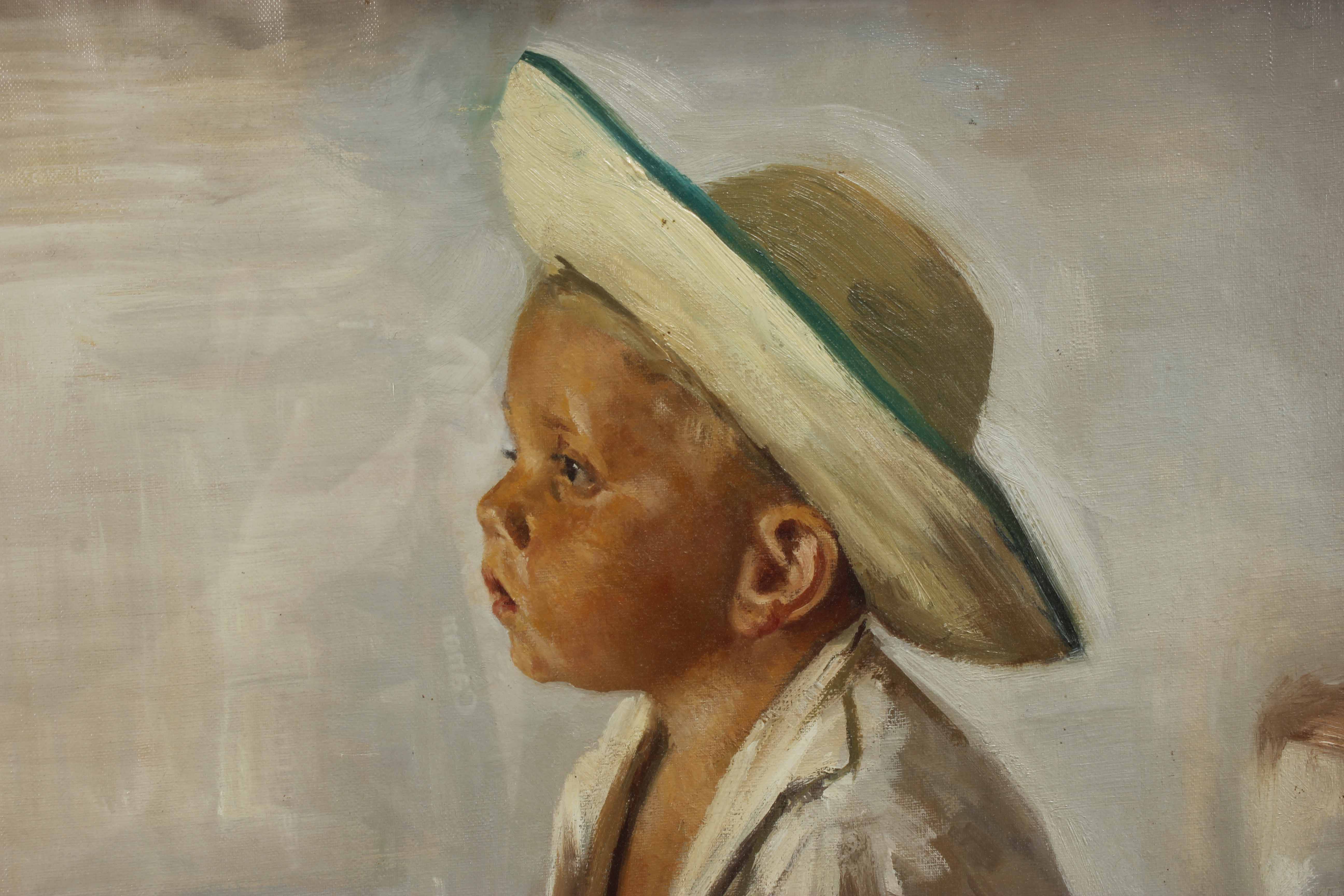 JOSEP OBIOLS PALAU (1894-1967). "EL NIÑO PESCADOR".