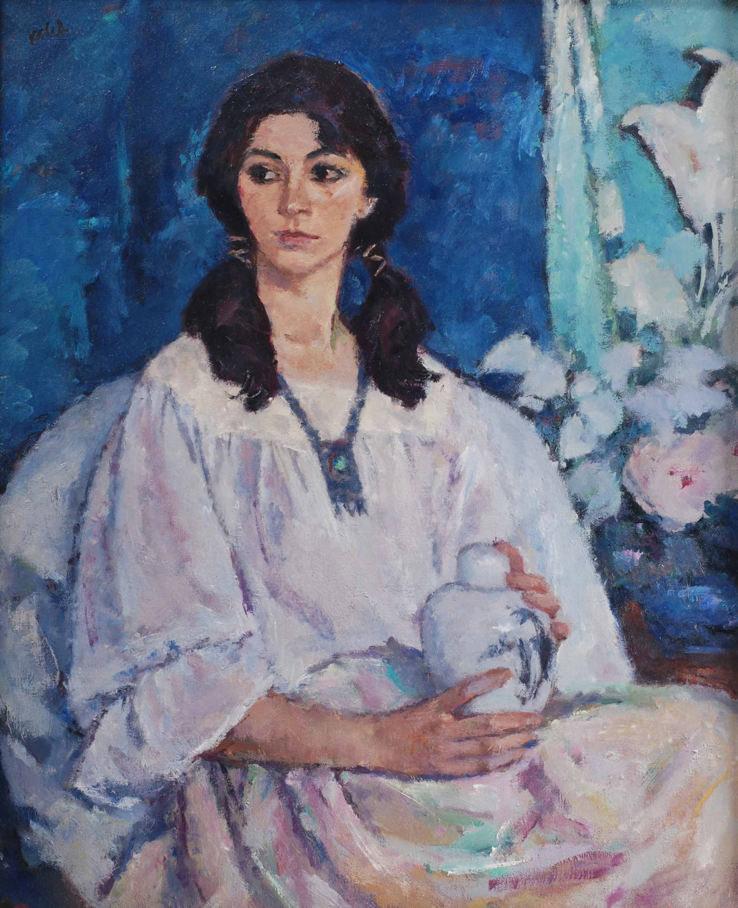 JOAN PALET BATISTE (1911-1996). "UNA JOVEN CON PORCELANA".