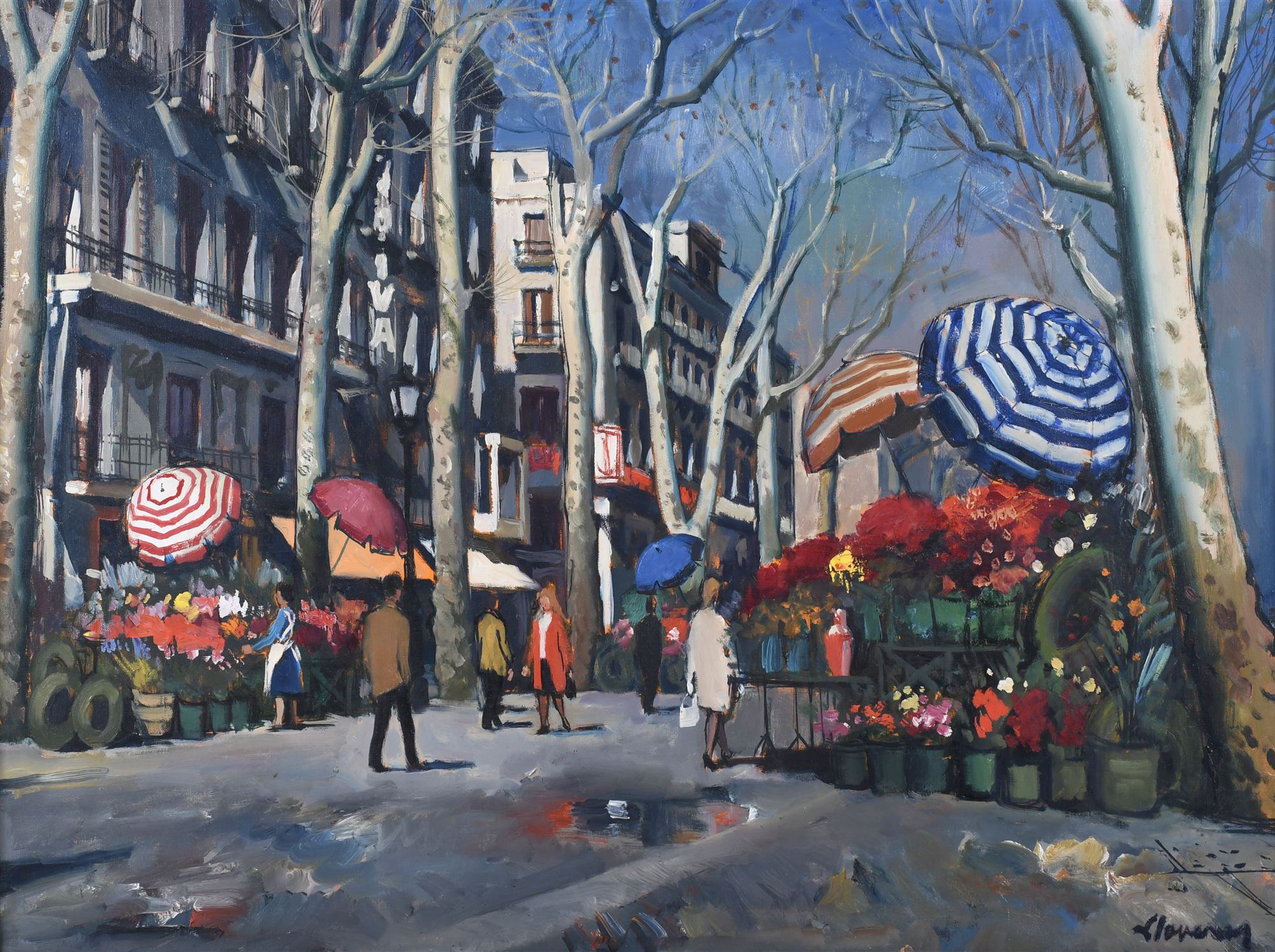 FREDERIC LLOVERAS HERRERA (1912-1983). "RAMBLA DE LES FLORS