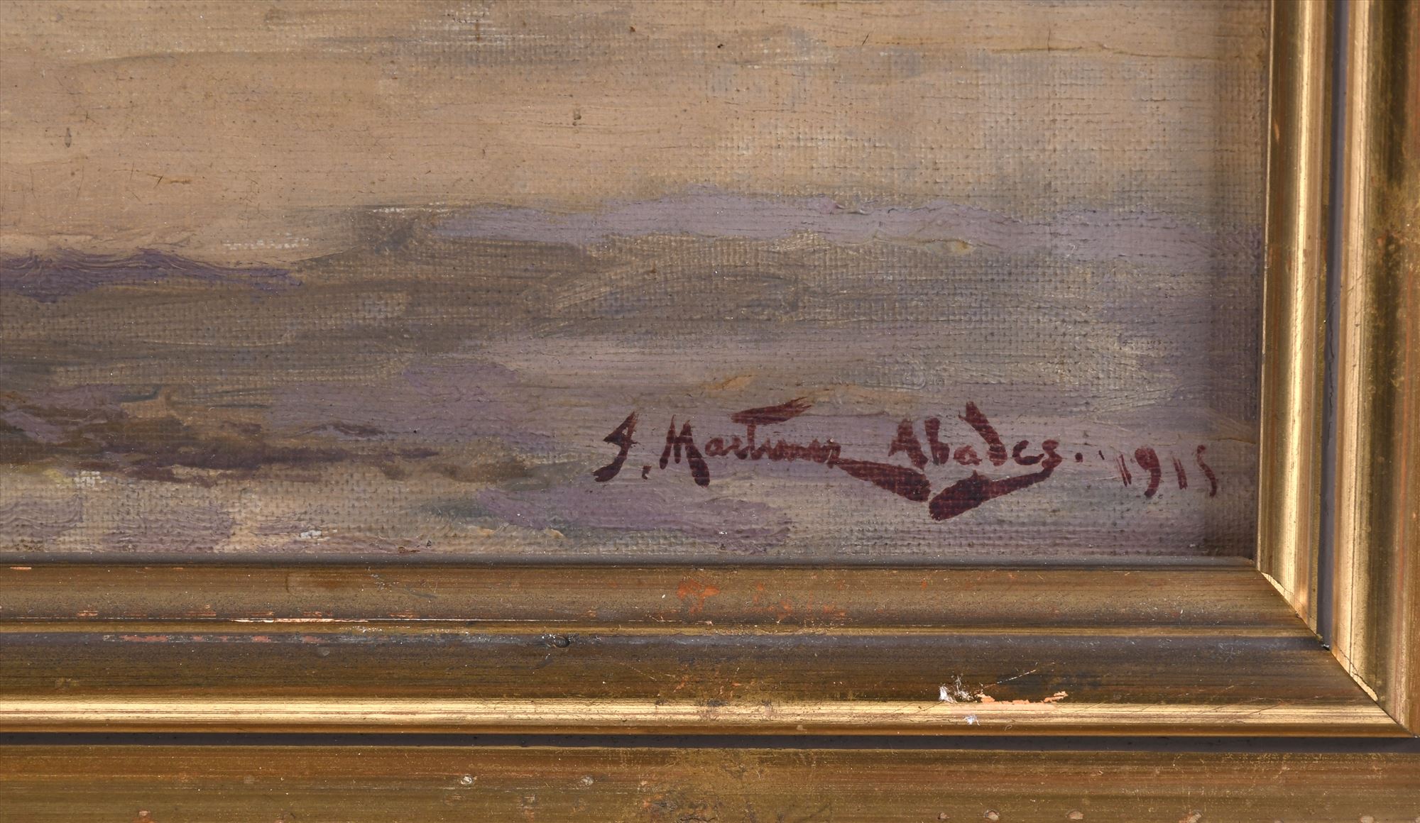 JUAN MARTÍNEZ ABADES (1862-1920). "BARCO ARDIENDO", 1915.