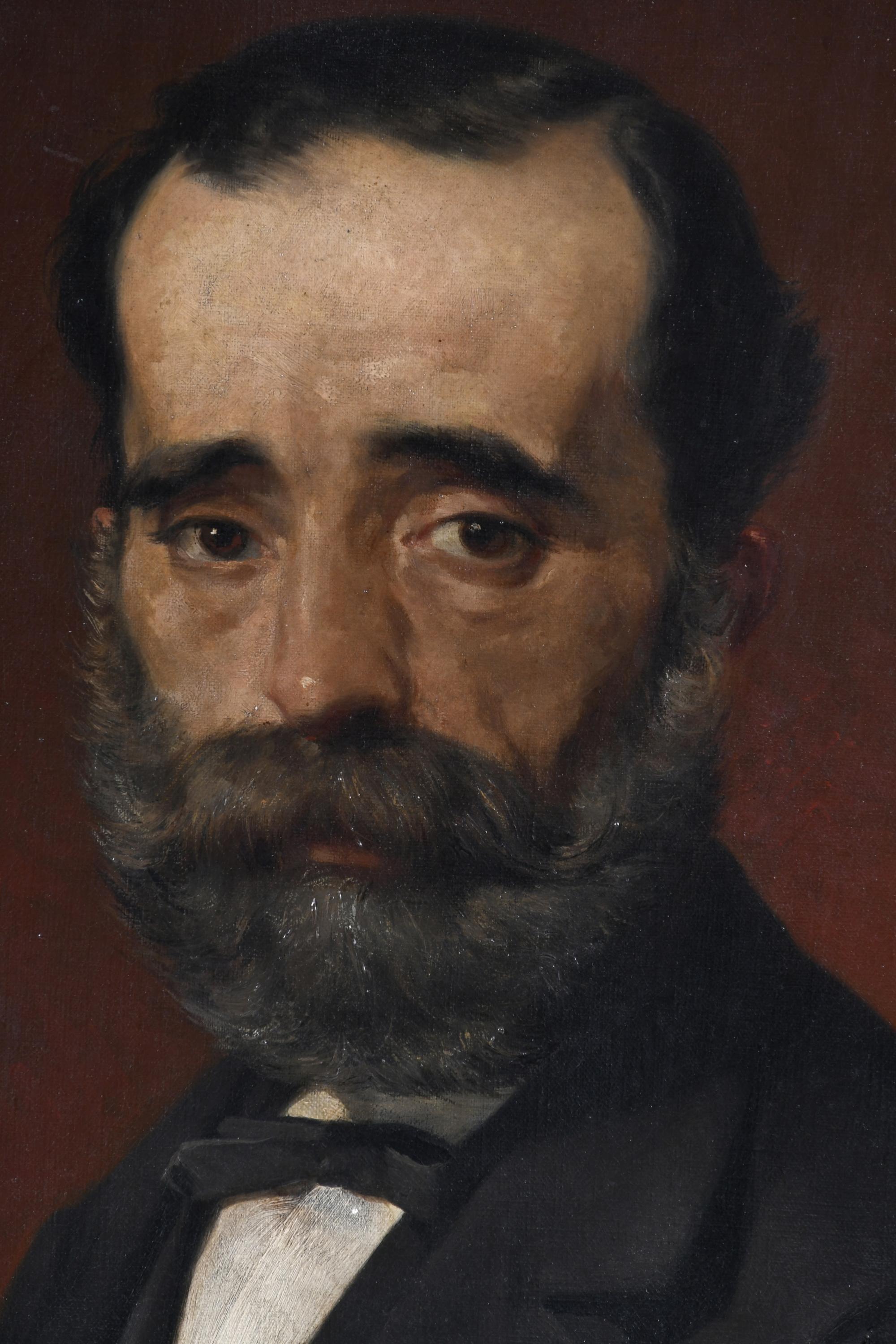 JOAN VICENS COTS (1830-1886). "RETRATO DE UN CABALLERO", 18