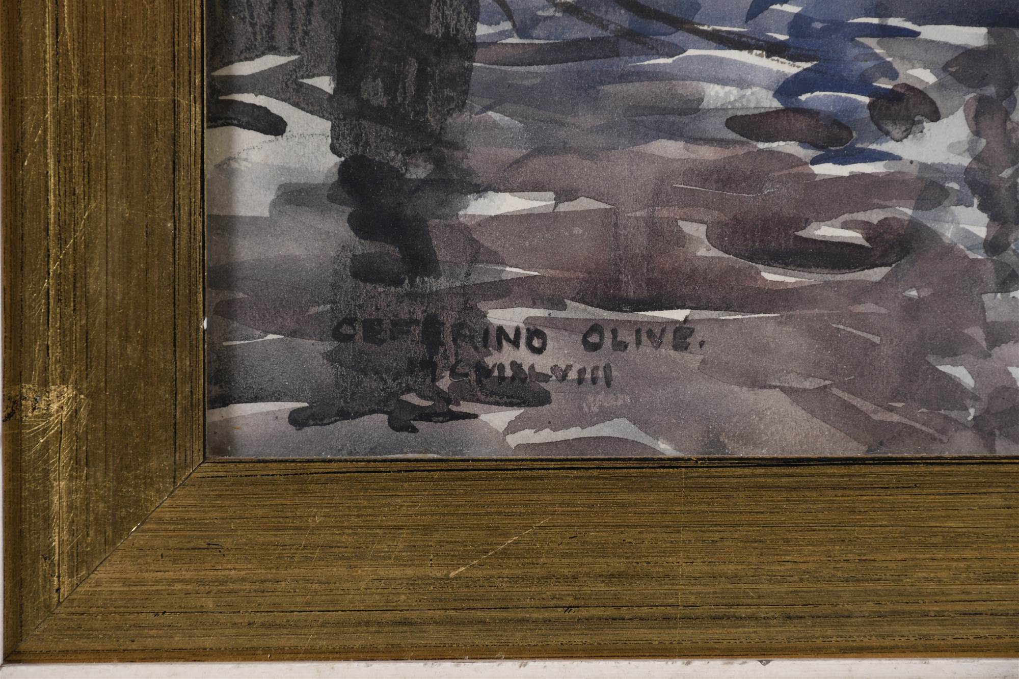 CEFERINO OLIVÉ (1907-1995). "PUERTO", 1948.