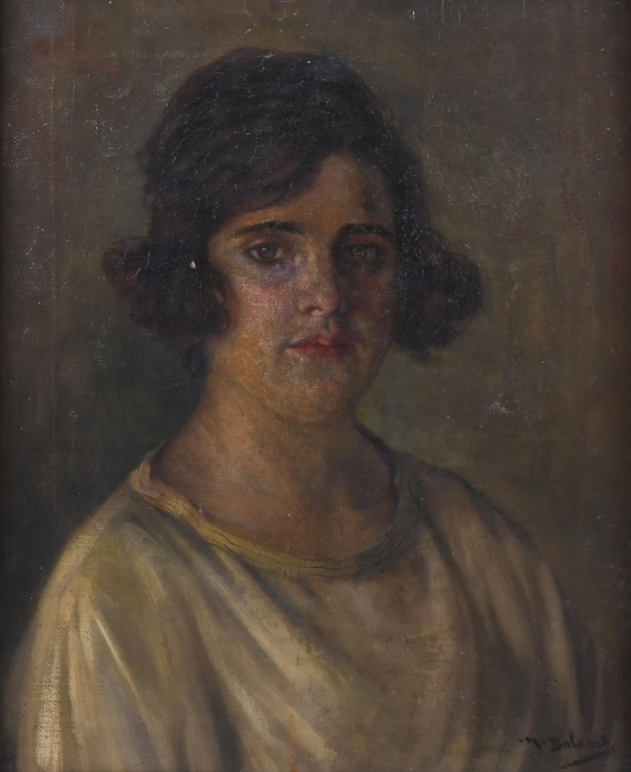 MATEO BALASCH (1870-1936) "RETRATO DE UNA JOVEN".