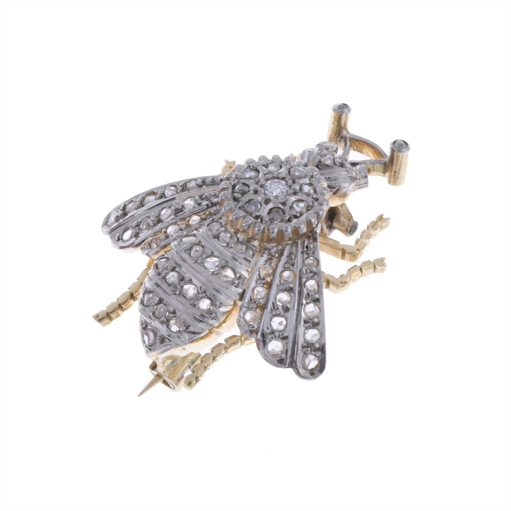 BROCHE MOSCA CON DIAMANTES.