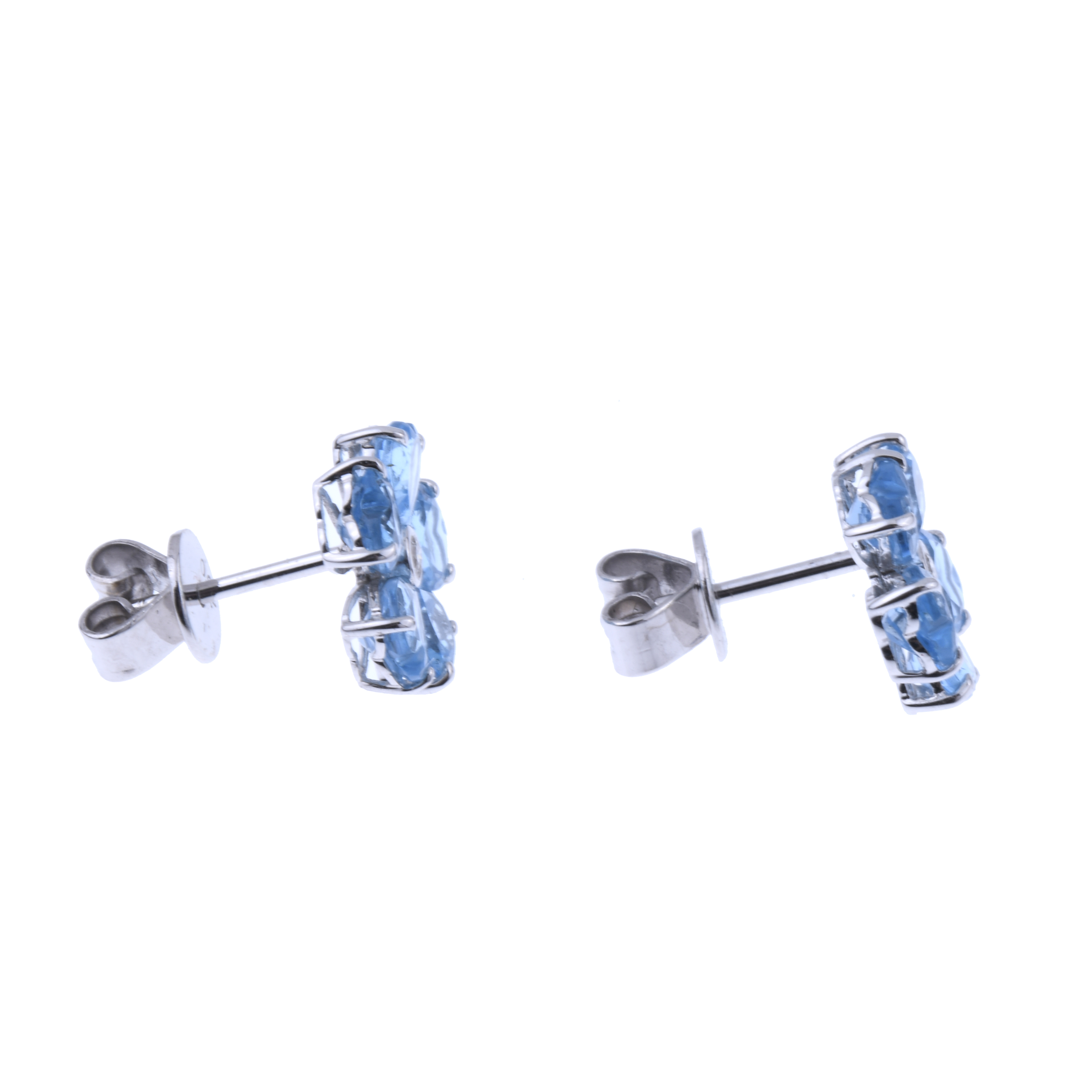 PENDIENTES FLORALES DE TOPACIOS Y DIAMANTES.