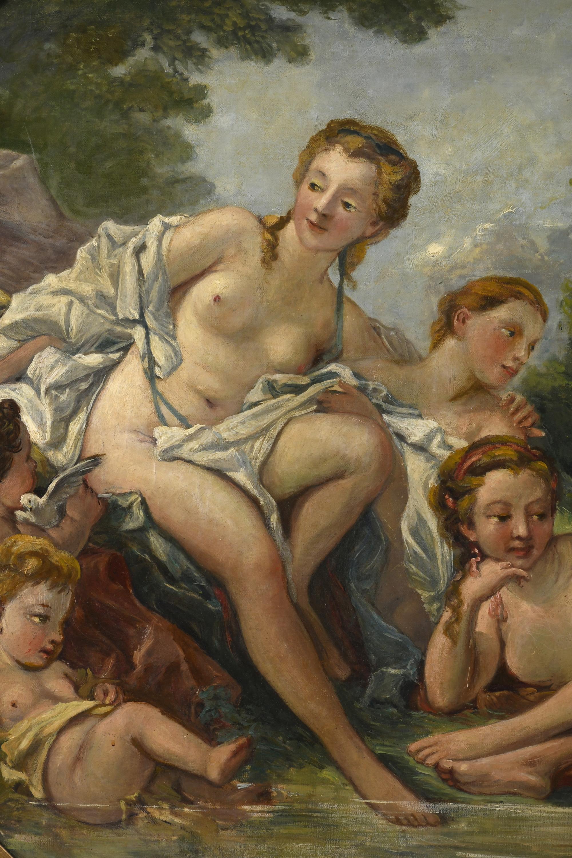 ESCUELA FRANCESA, SIGLO XX.  "VENUS EN EL BAÑO RODEADA DE N