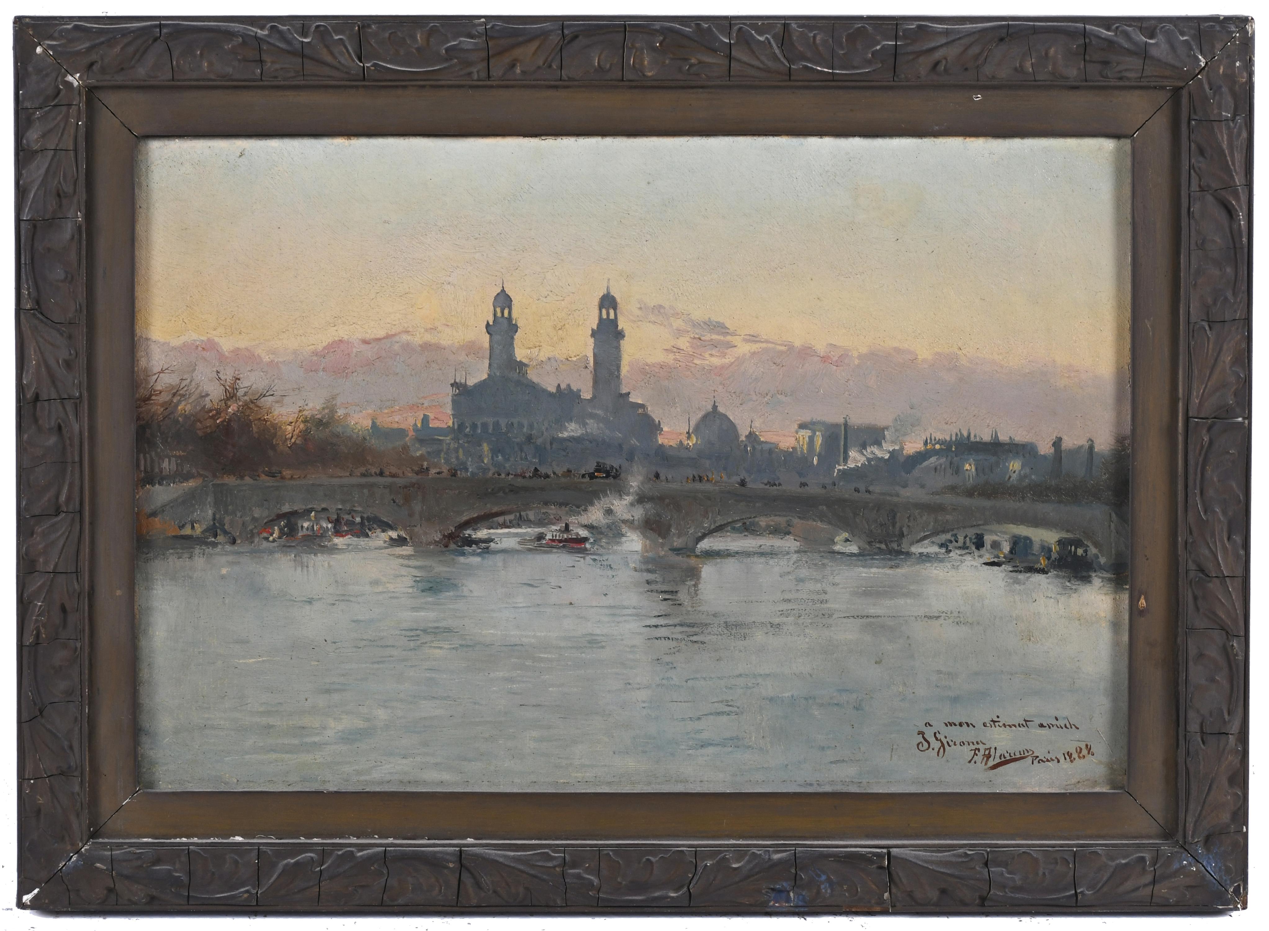 FÉLIX ALARCÓN BRENES (C. 1860 - C. 1900). "VISTA DE PARÍS D