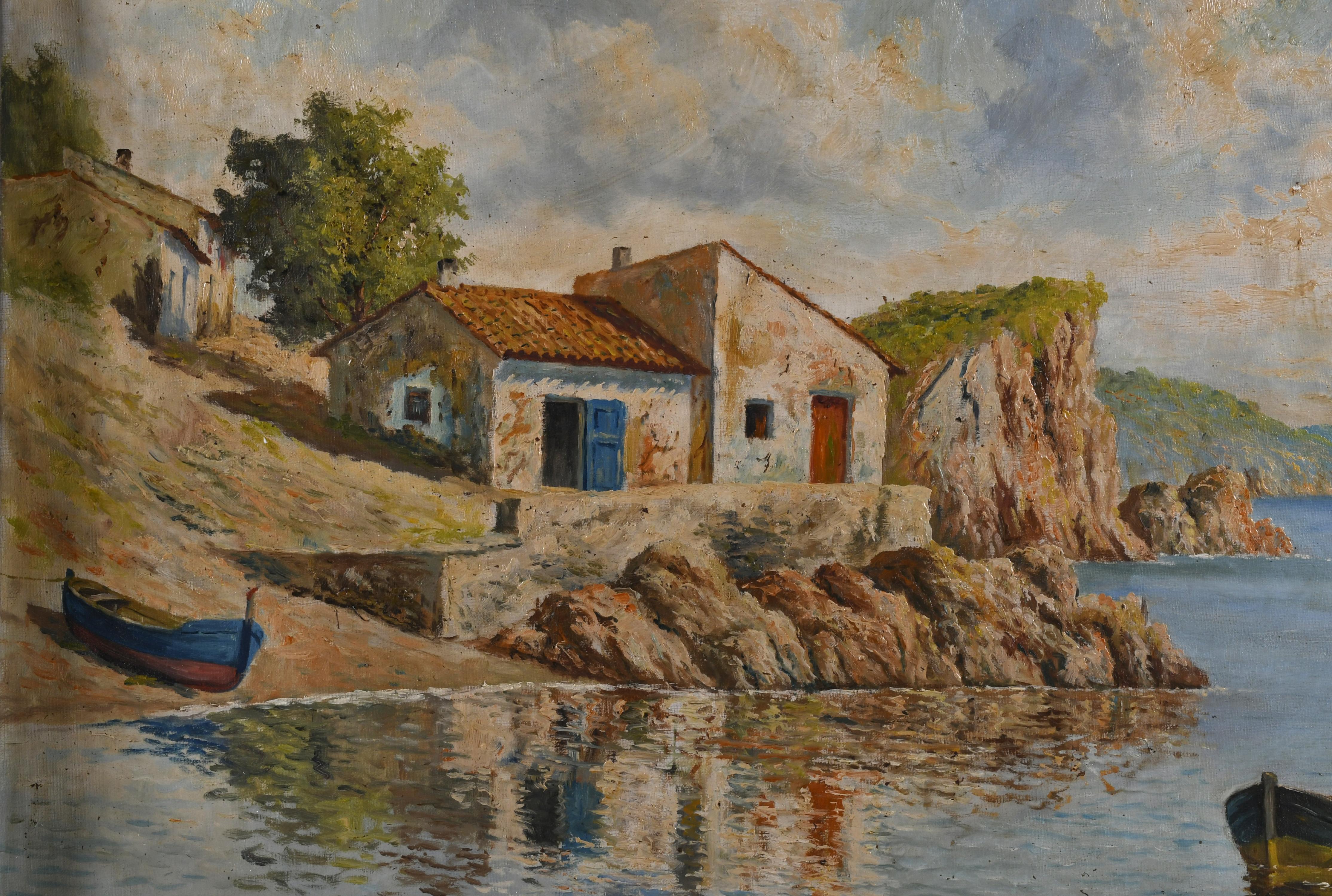 ÀNGEL PLANELLS (1901-1989). "CASAS DE PESCADORES" (Costa Br