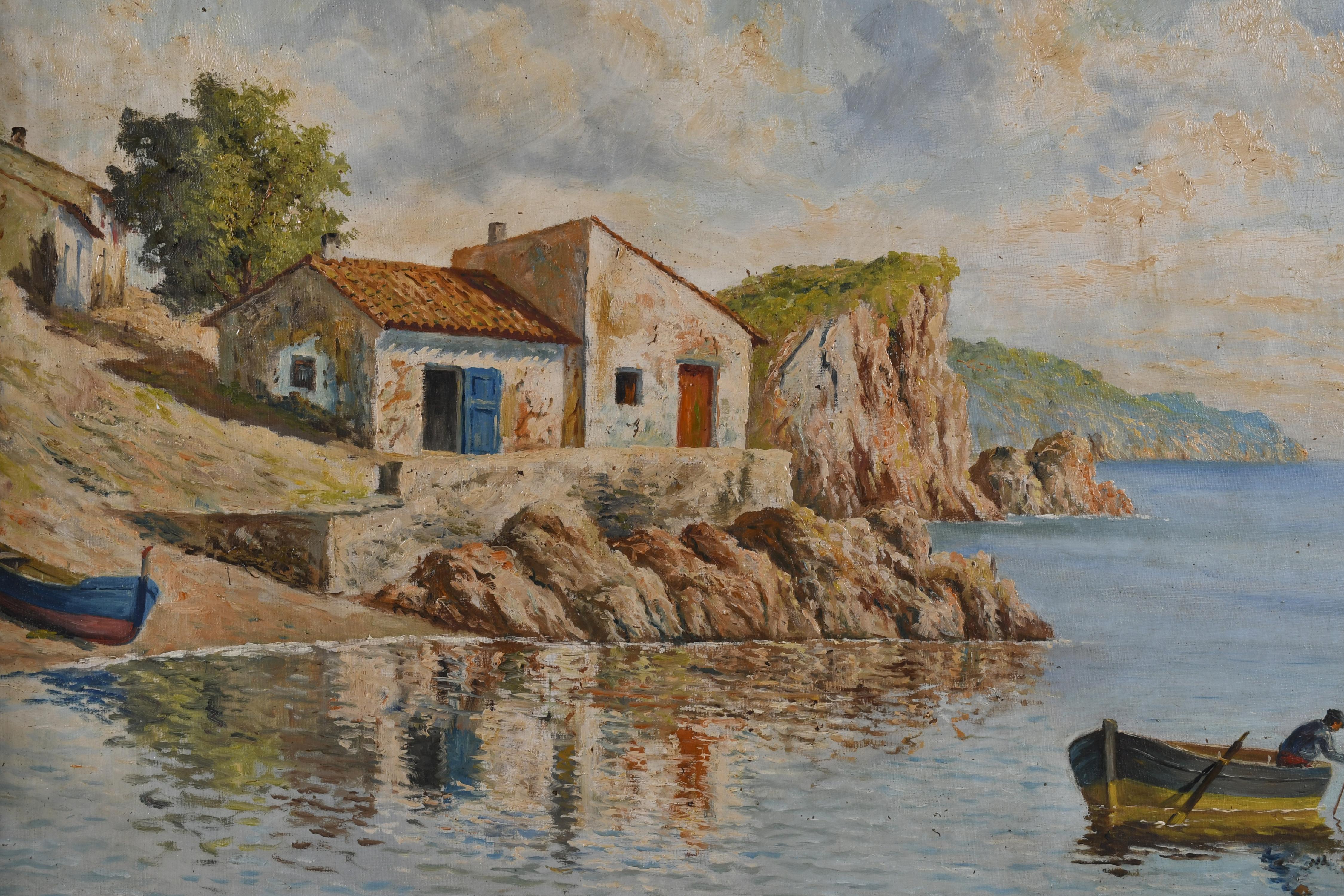 ÀNGEL PLANELLS (1901-1989). "CASAS DE PESCADORES" (Costa Br