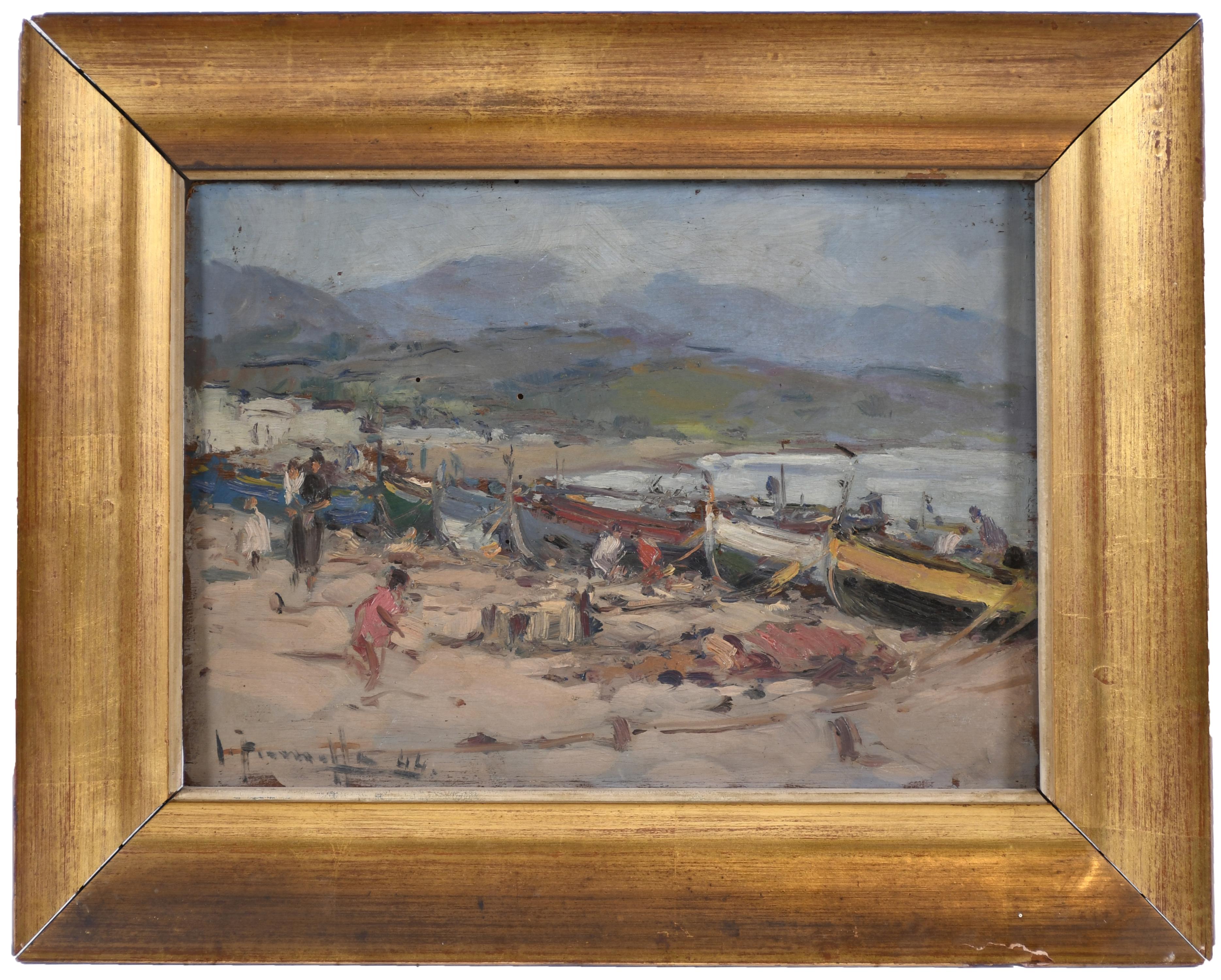 JOAQUIM TERRUELLA MATILLA (1891-1957). "BARCAS EN LA PLAYA"