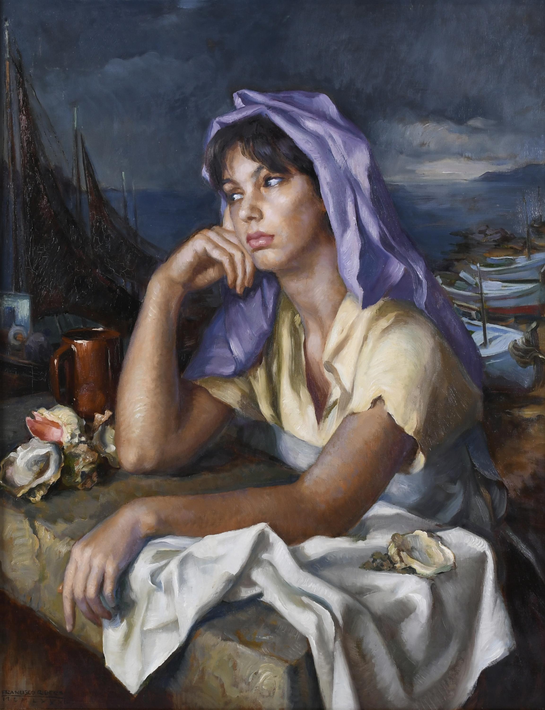FRANCISCO RIBERA GOMEZ (1907-1990). "ANOCHECER COSTERO", 19