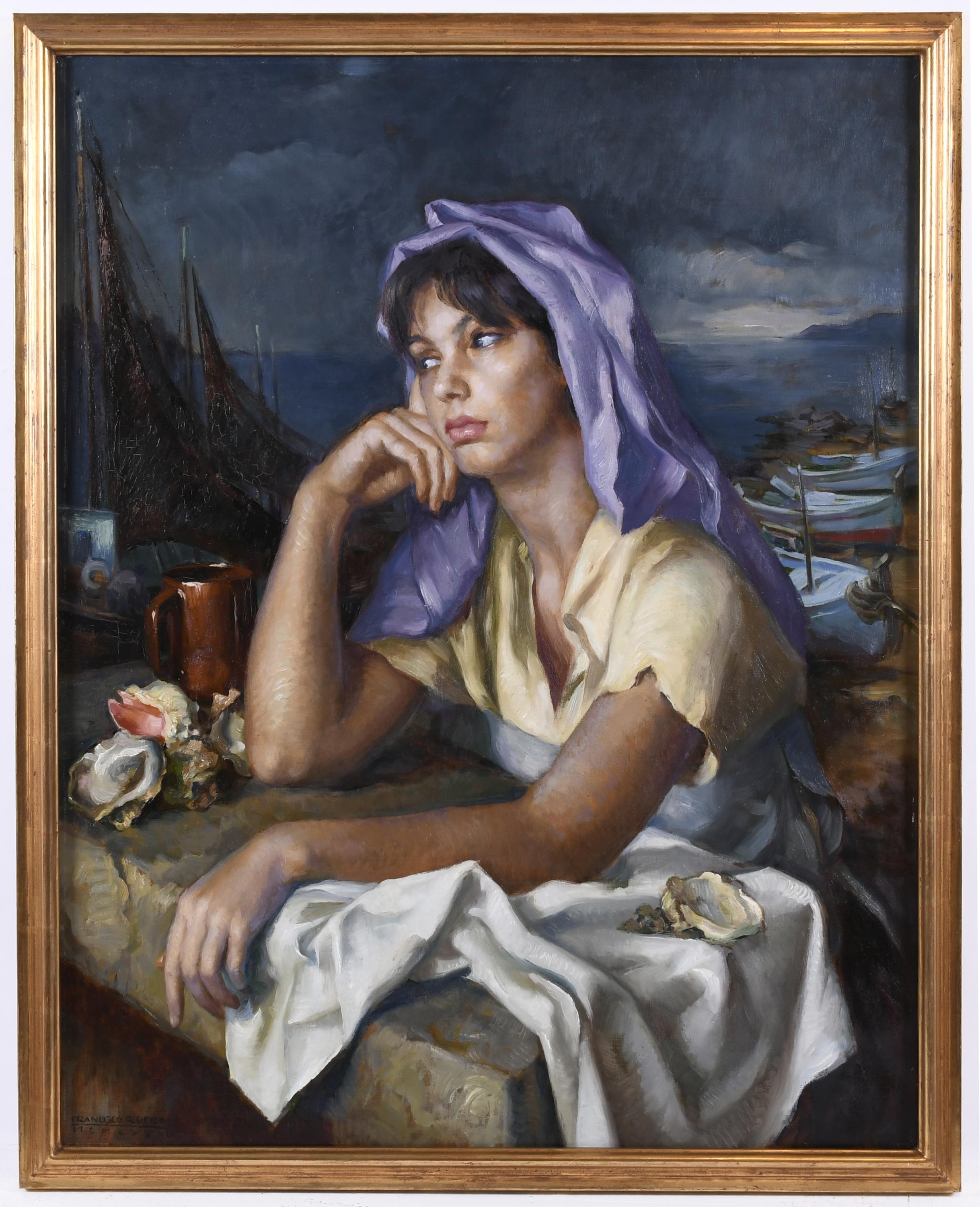 FRANCISCO RIBERA GOMEZ (1907-1990). "ANOCHECER COSTERO", 19