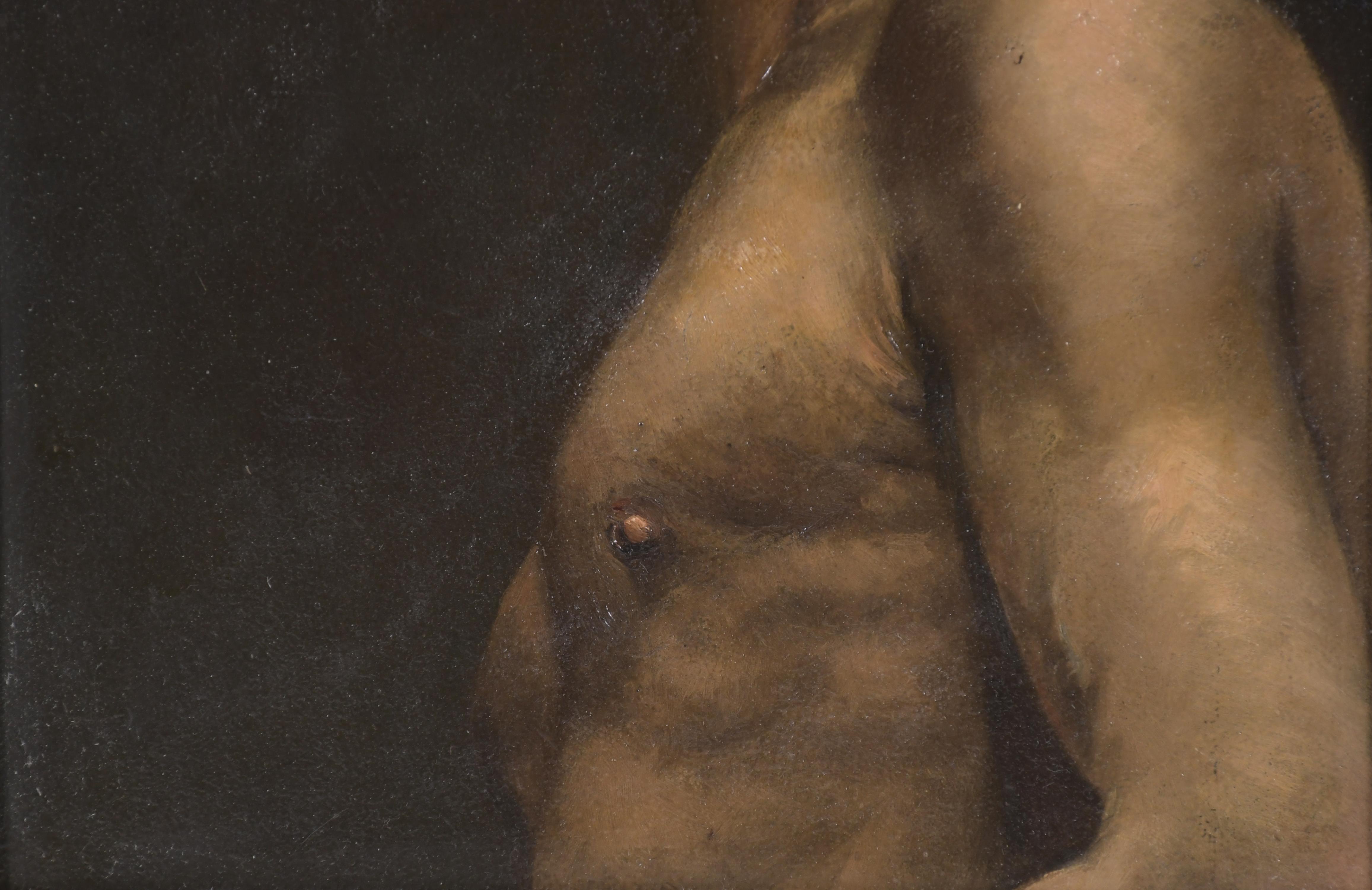 ESCUELA CATALANA, SIGLO XIX. "RETRATO ACADÉMICO MASCULINO".