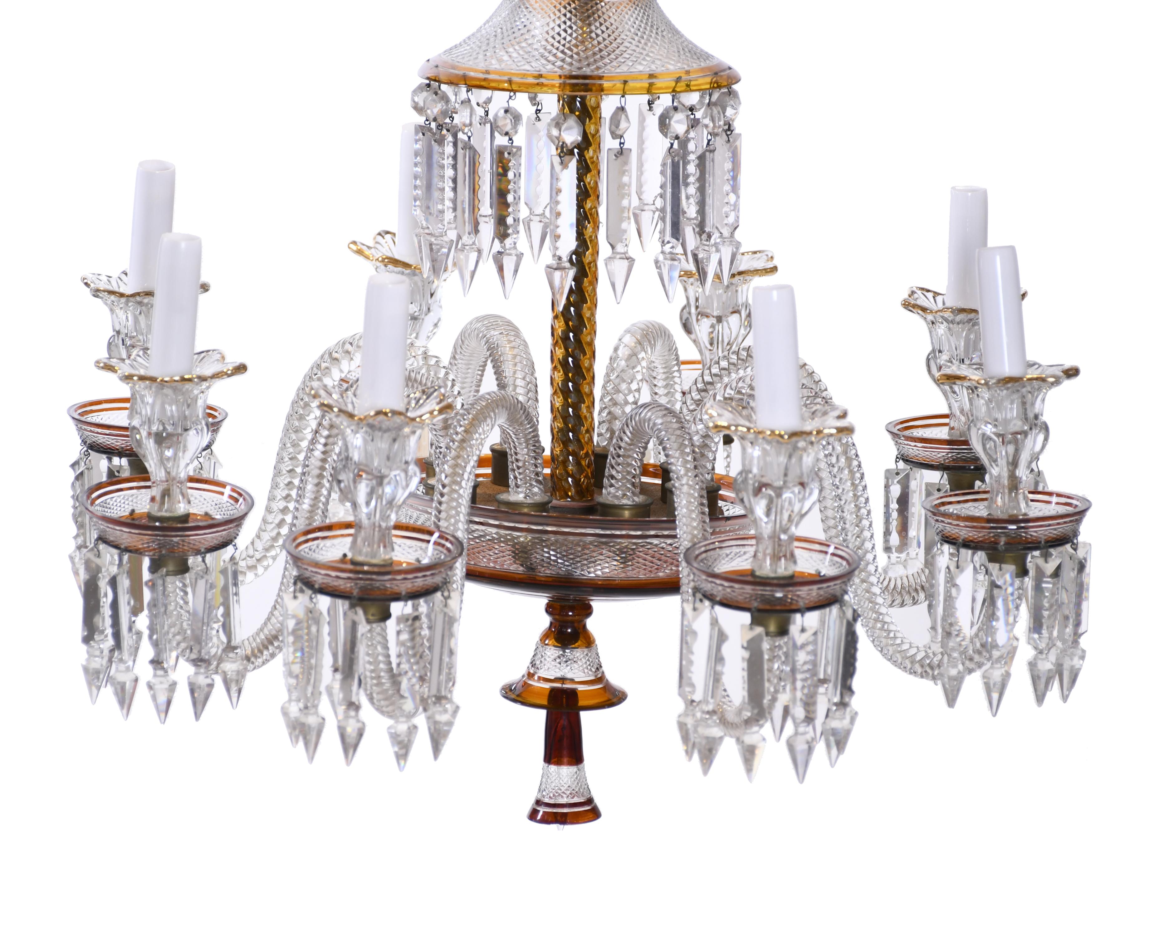 LÁMPARA DE TECHO ESTILO BACCARAT. SIGLO XX. 