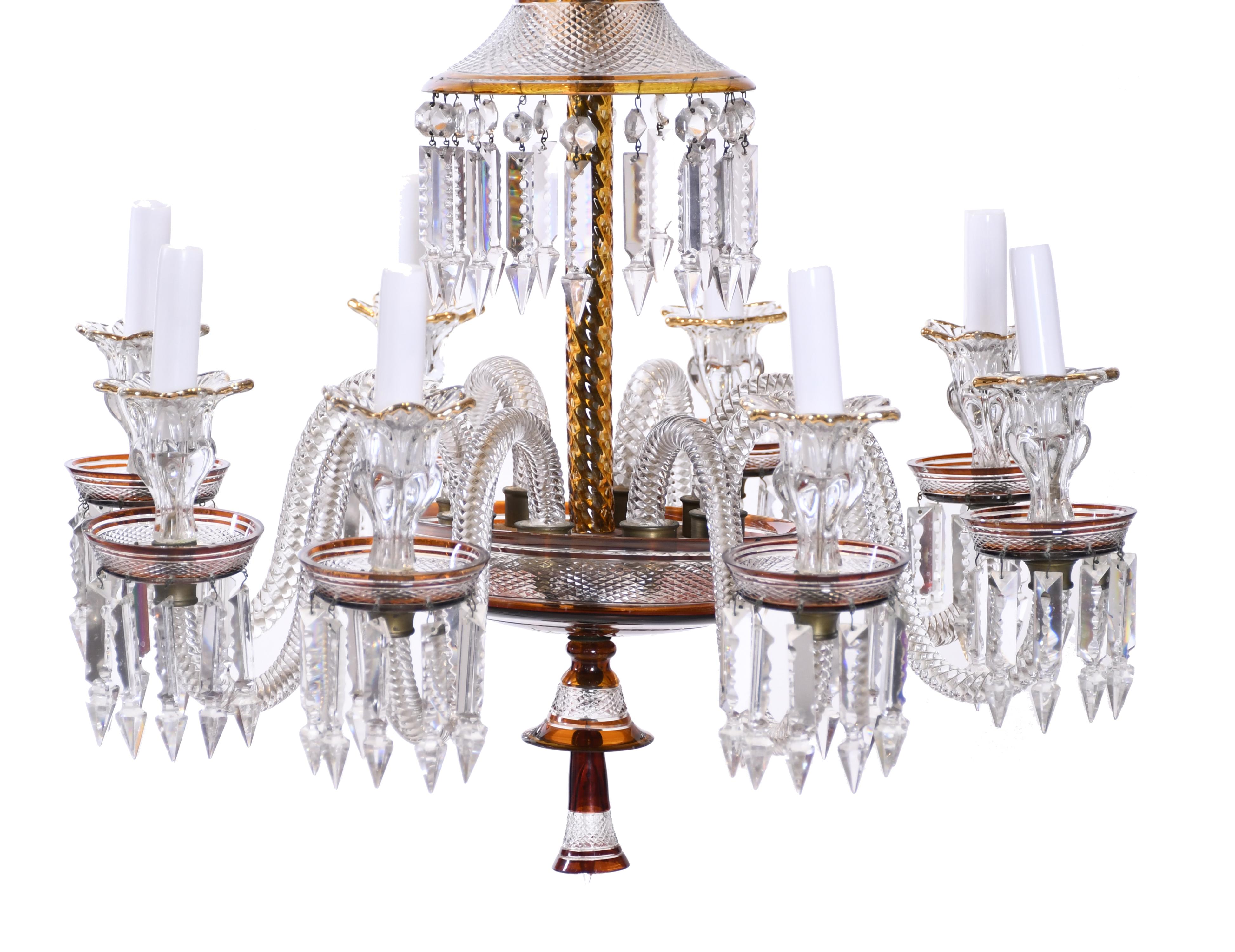 LÁMPARA DE TECHO ESTILO BACCARAT. SIGLO XX. 
