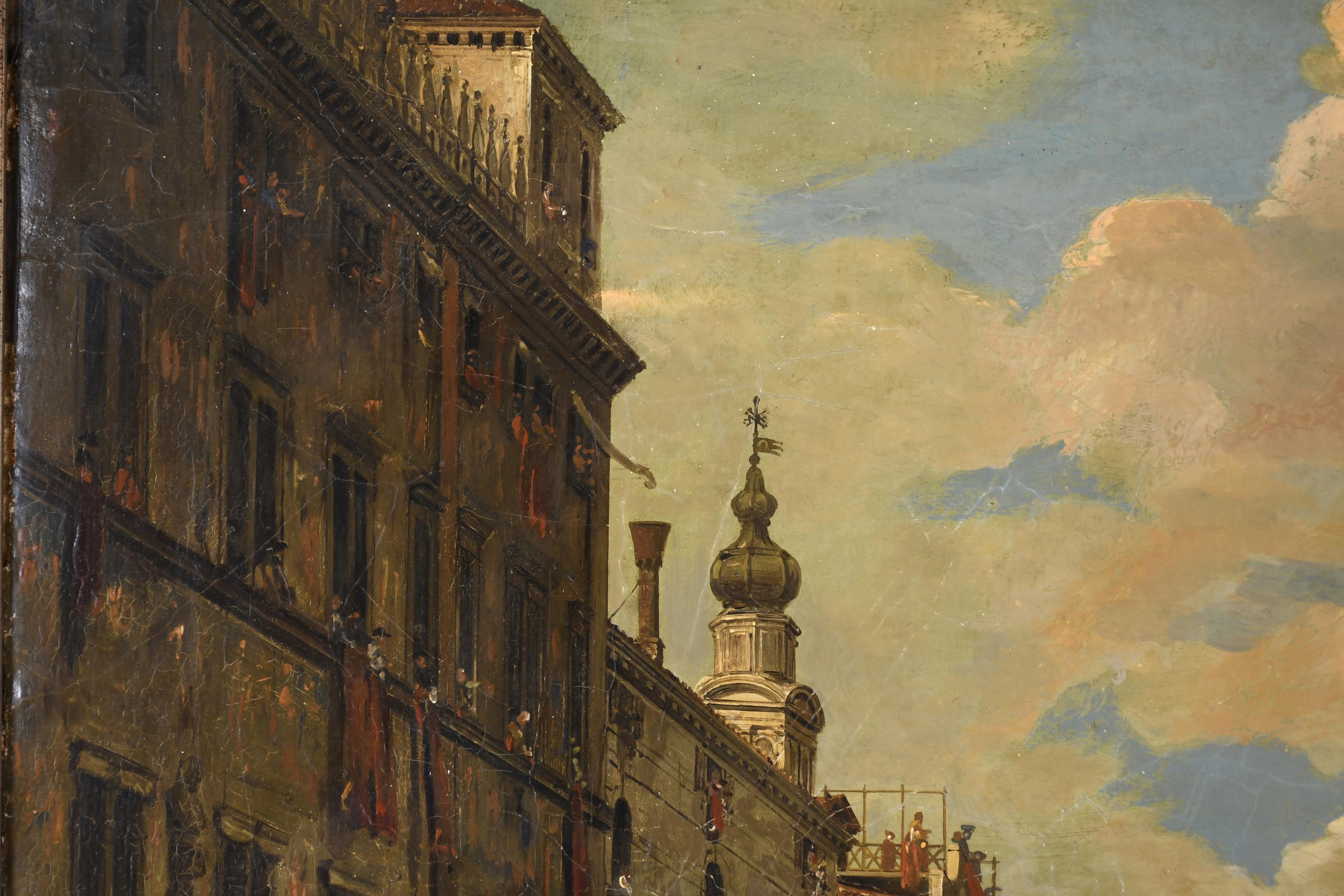 FRANCESCO ZANIN (1824-1884). "REGATA BAJO EL PUENTE DE RIAL