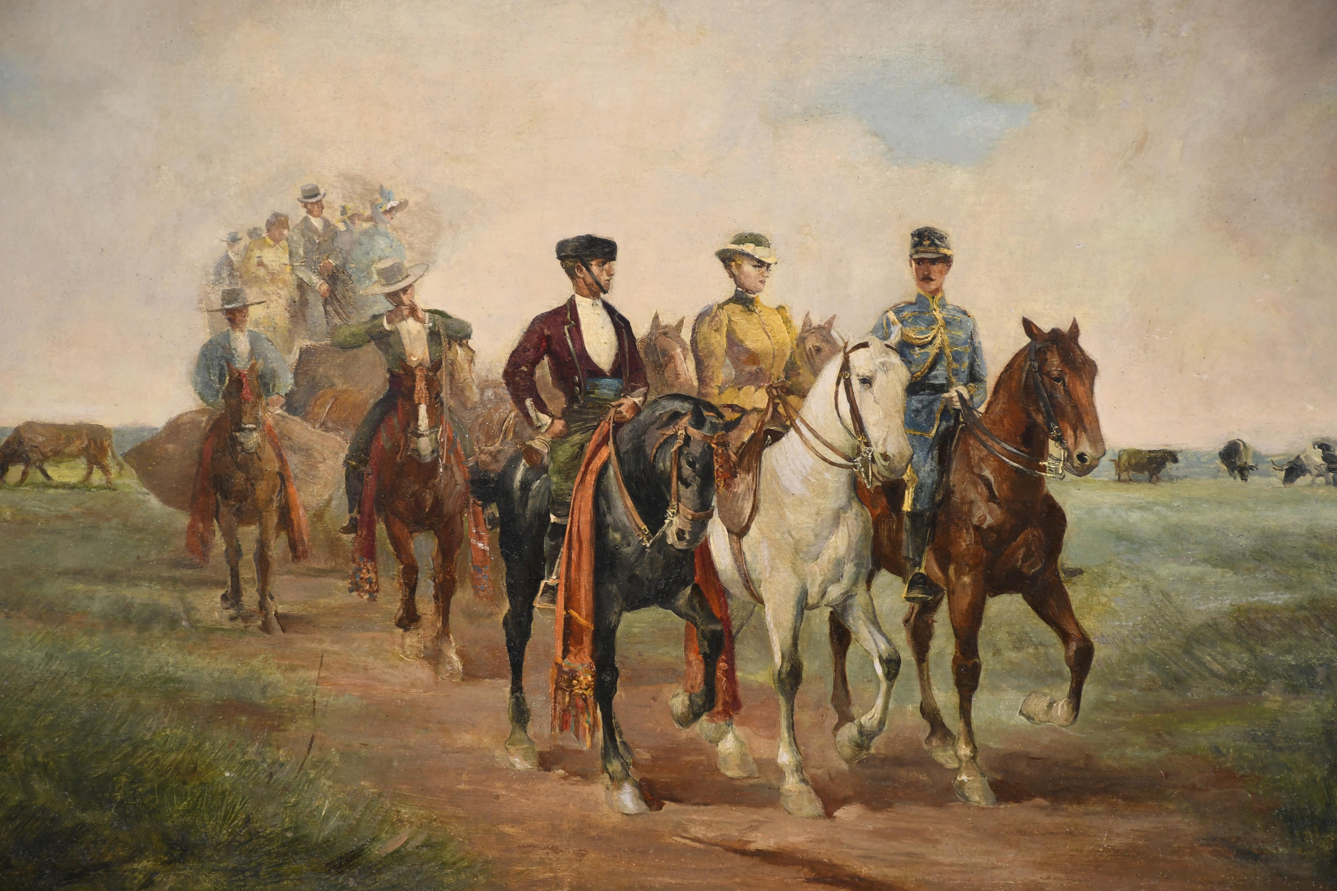 ATRIBUIDO A JOSEP CUSACHS (1851-1908). "ROMERIA".