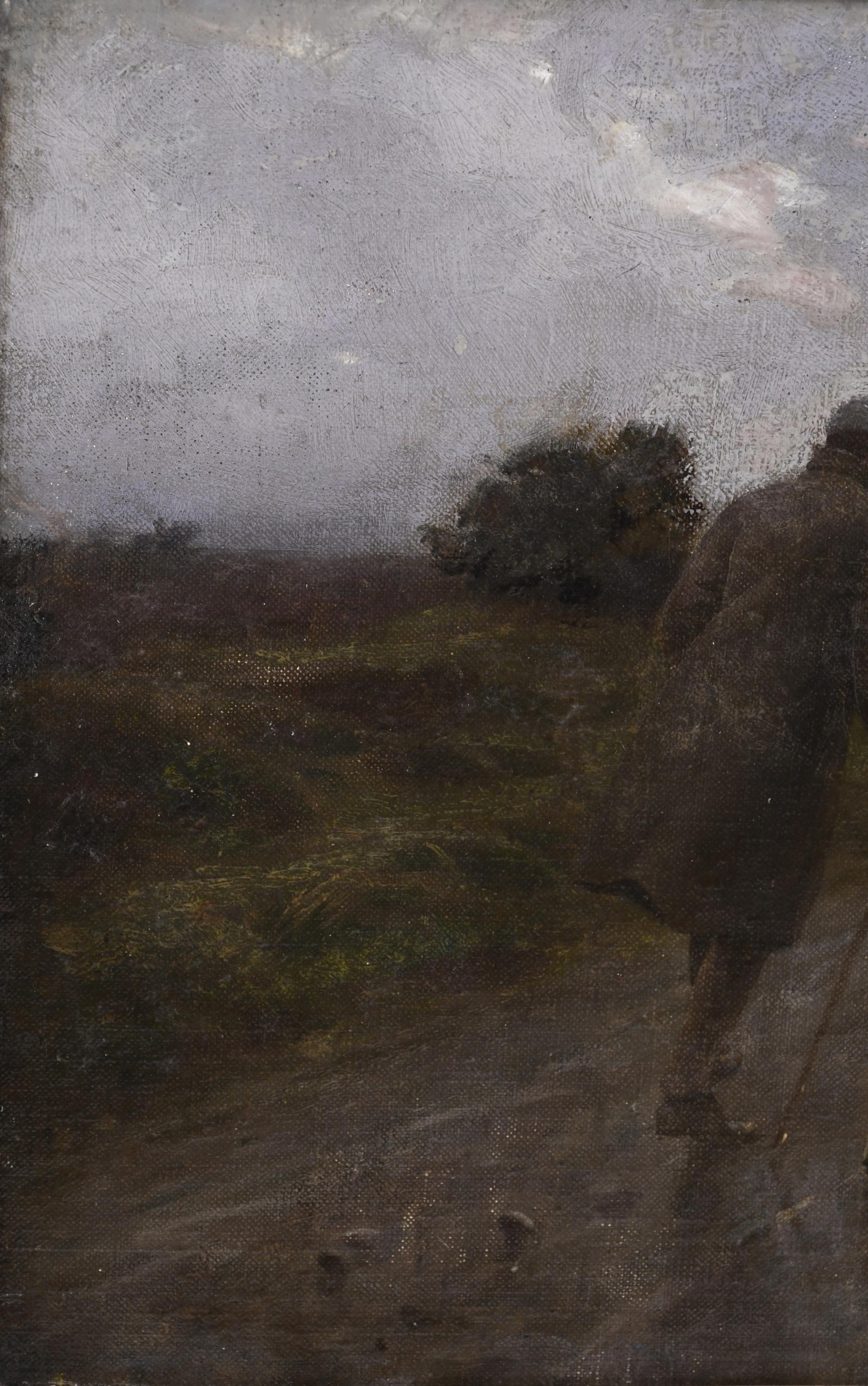 ESCUELA INGLESA, SIGLO XX. "HOMBRE CON PERRO".