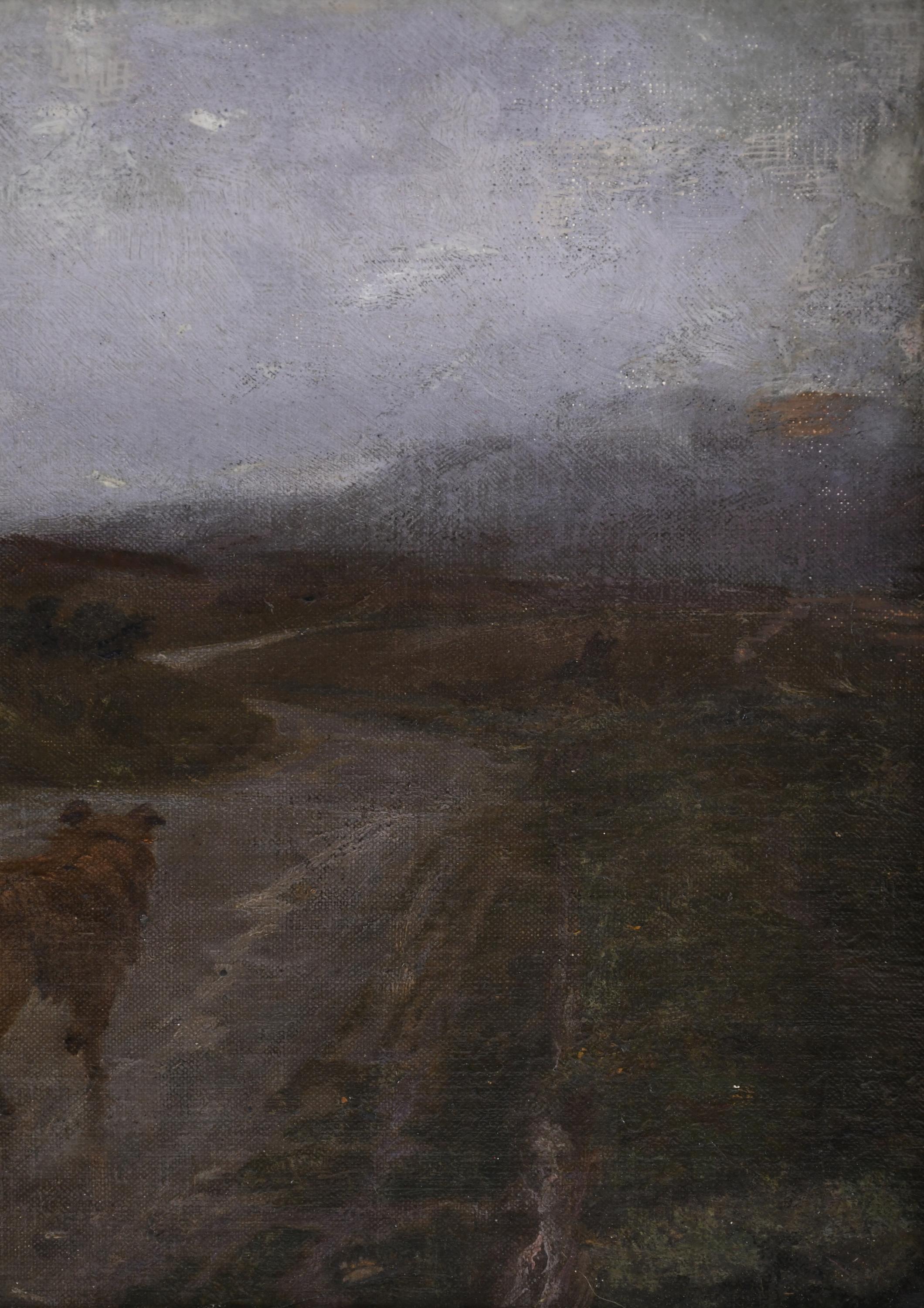 ESCUELA INGLESA, SIGLO XX. "HOMBRE CON PERRO".